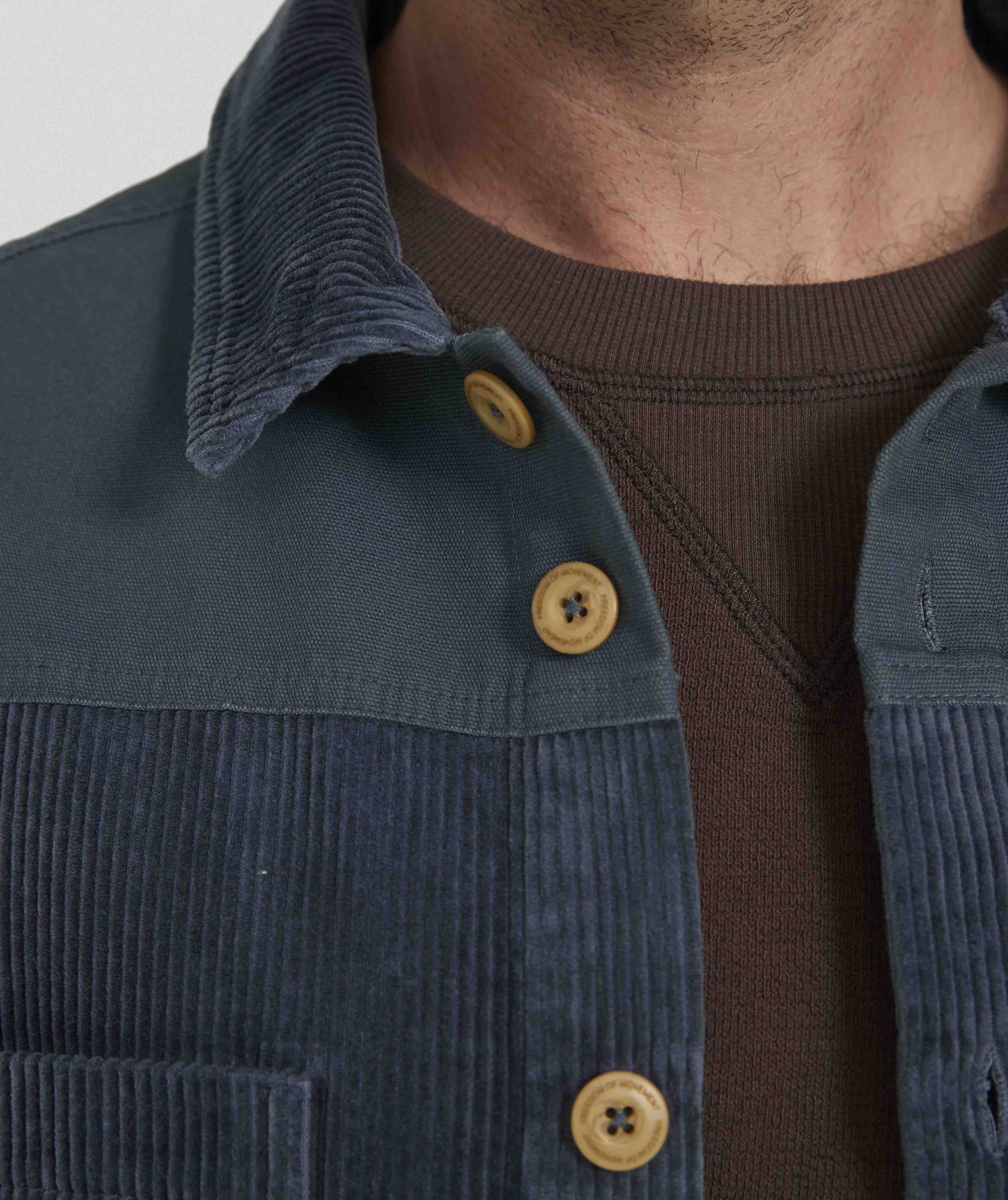Mens Corduroy Overshirt - Slate Blue