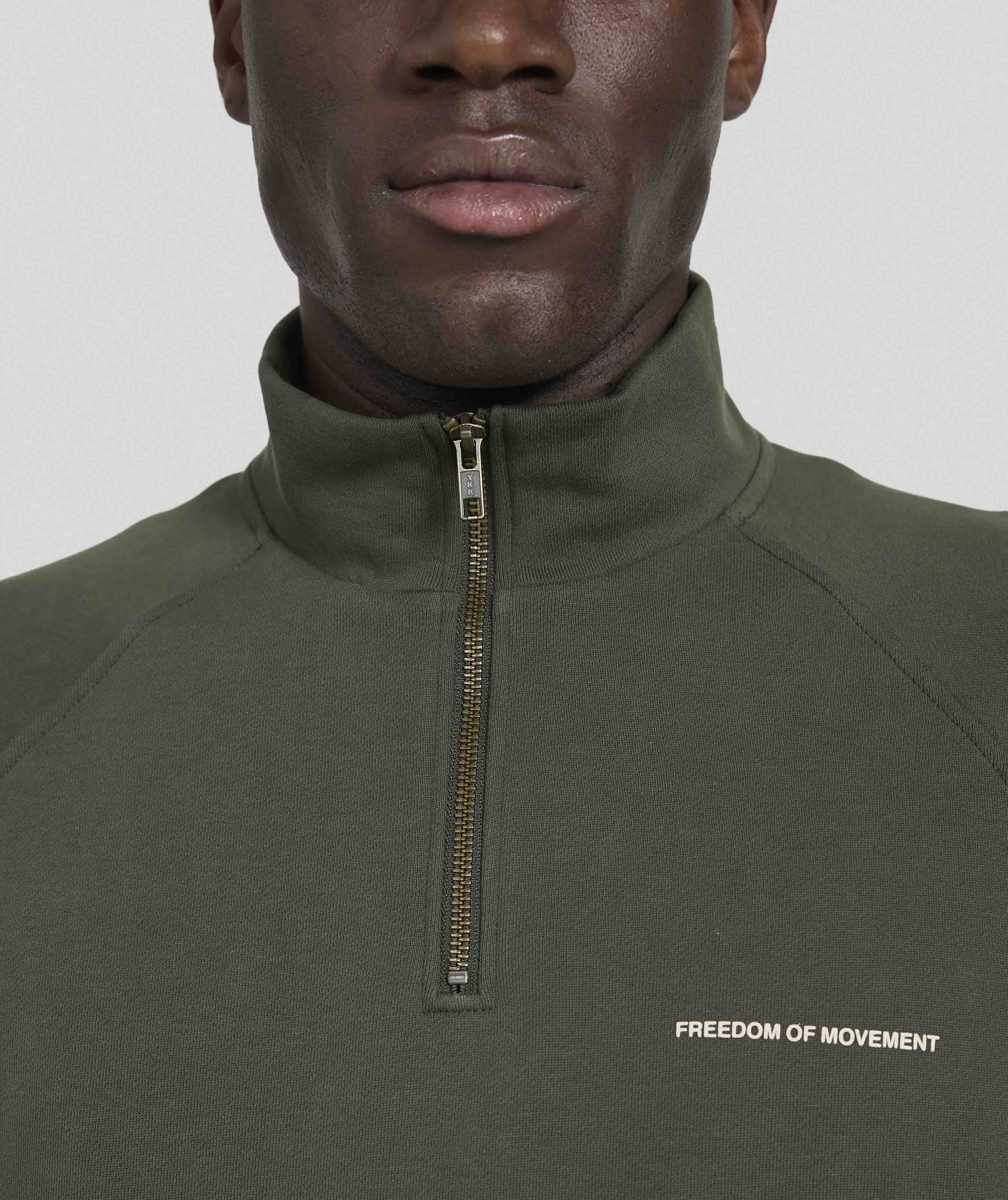 Mens Regular 1/4 Zip Sweat - Dark Olive