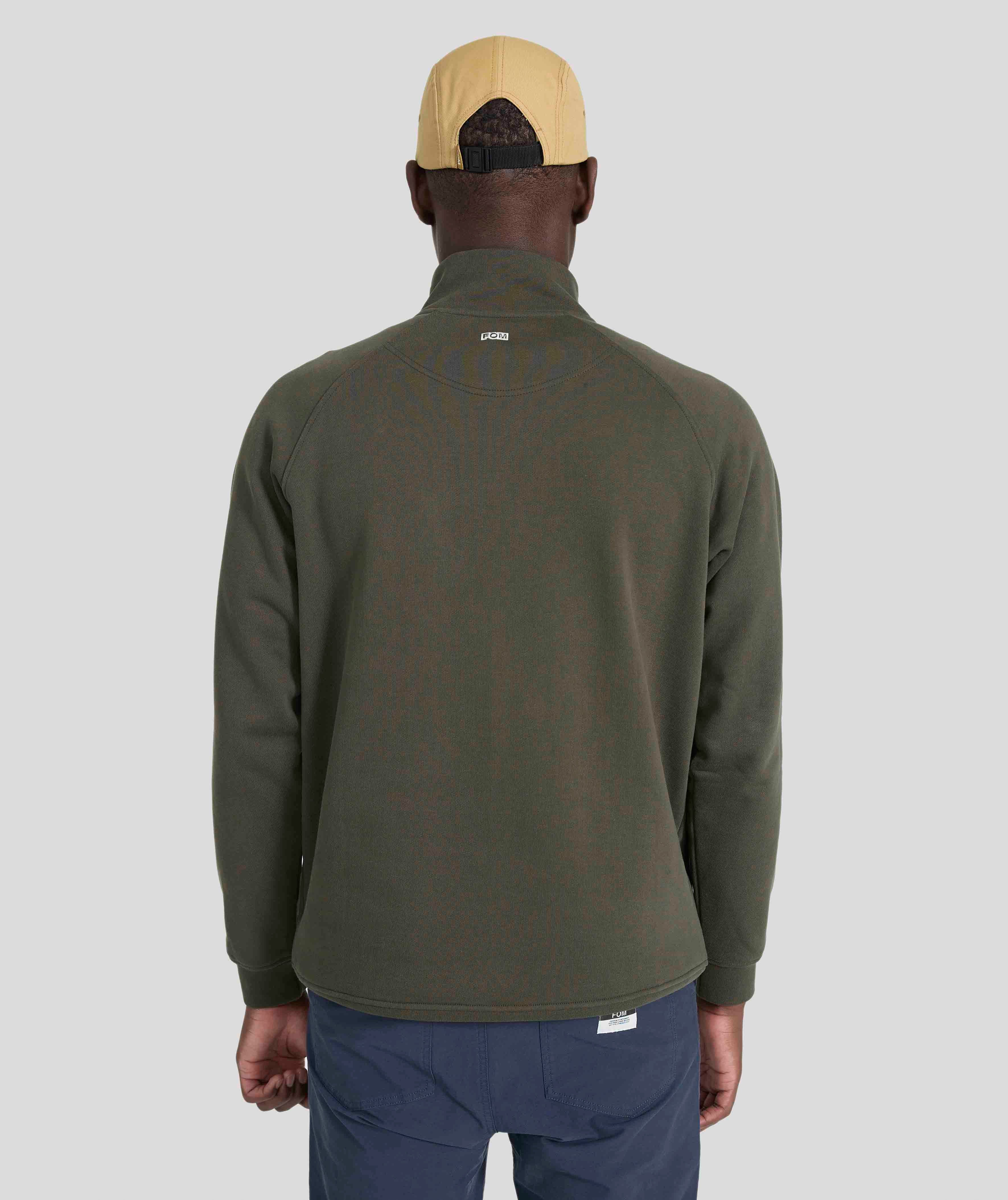 Mens Regular 1/4 Zip Sweat - Dark Olive