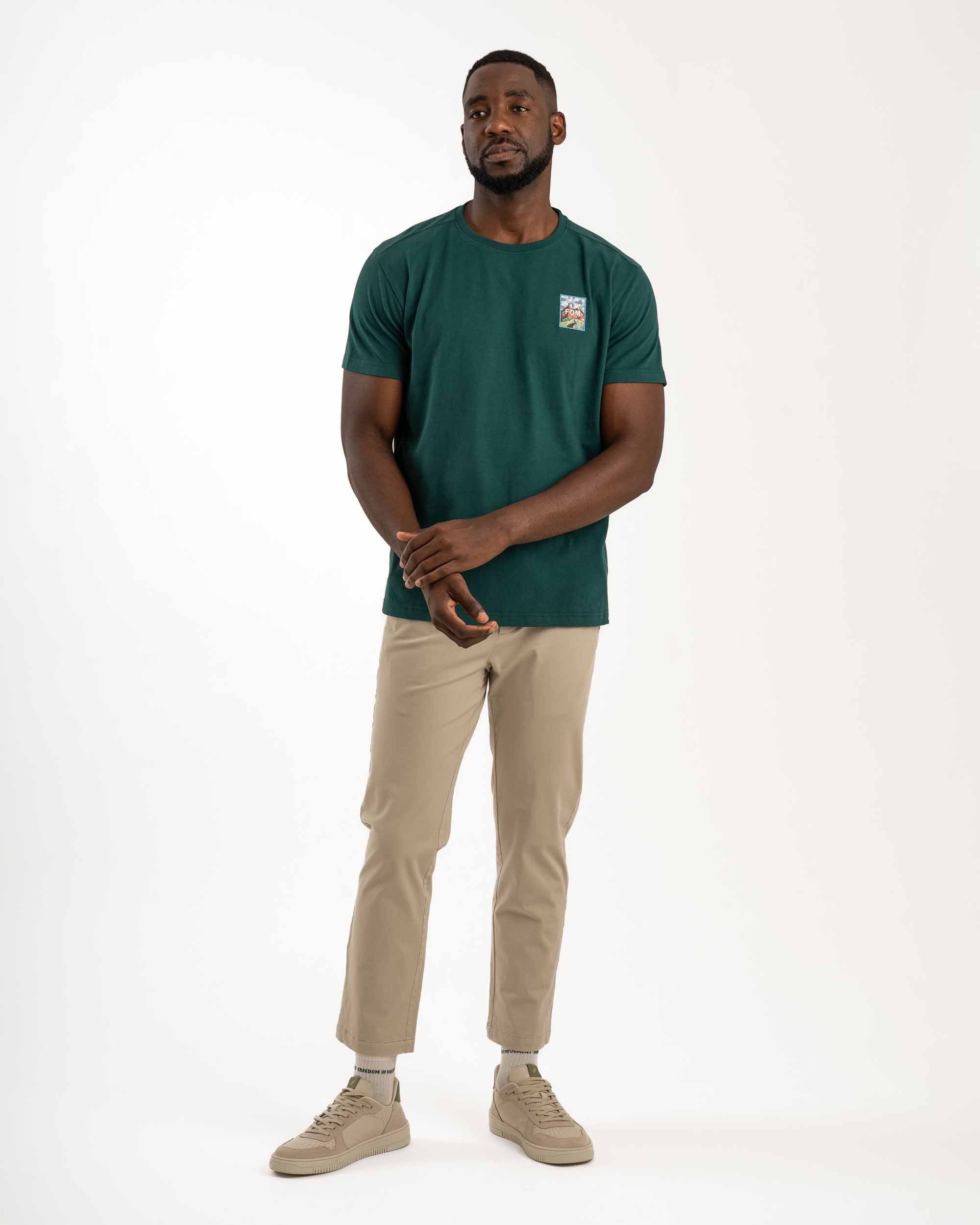 Mens Regular Fit Printed Tee - Forest Green