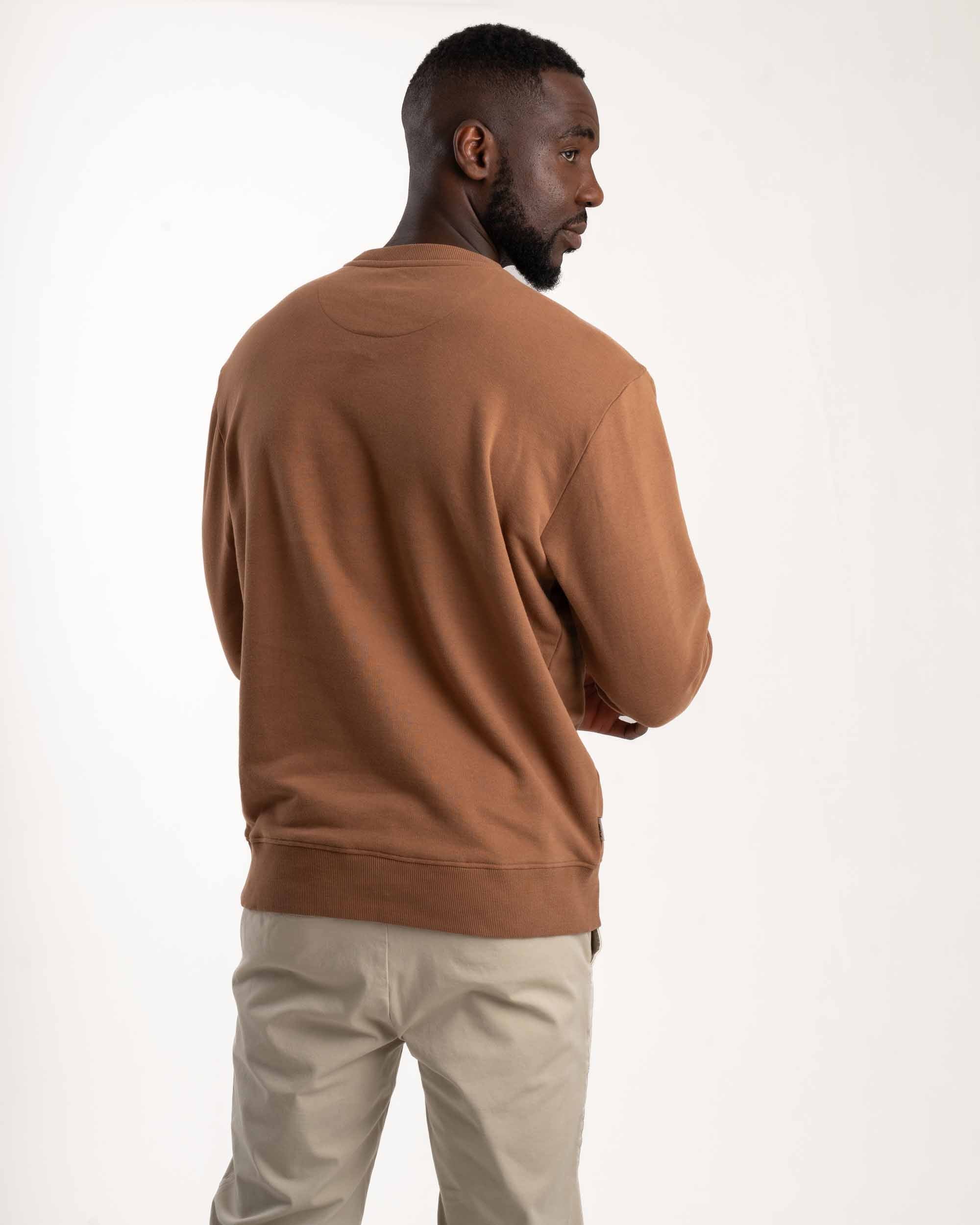 Mens Crew Neck Sweater - Caramel