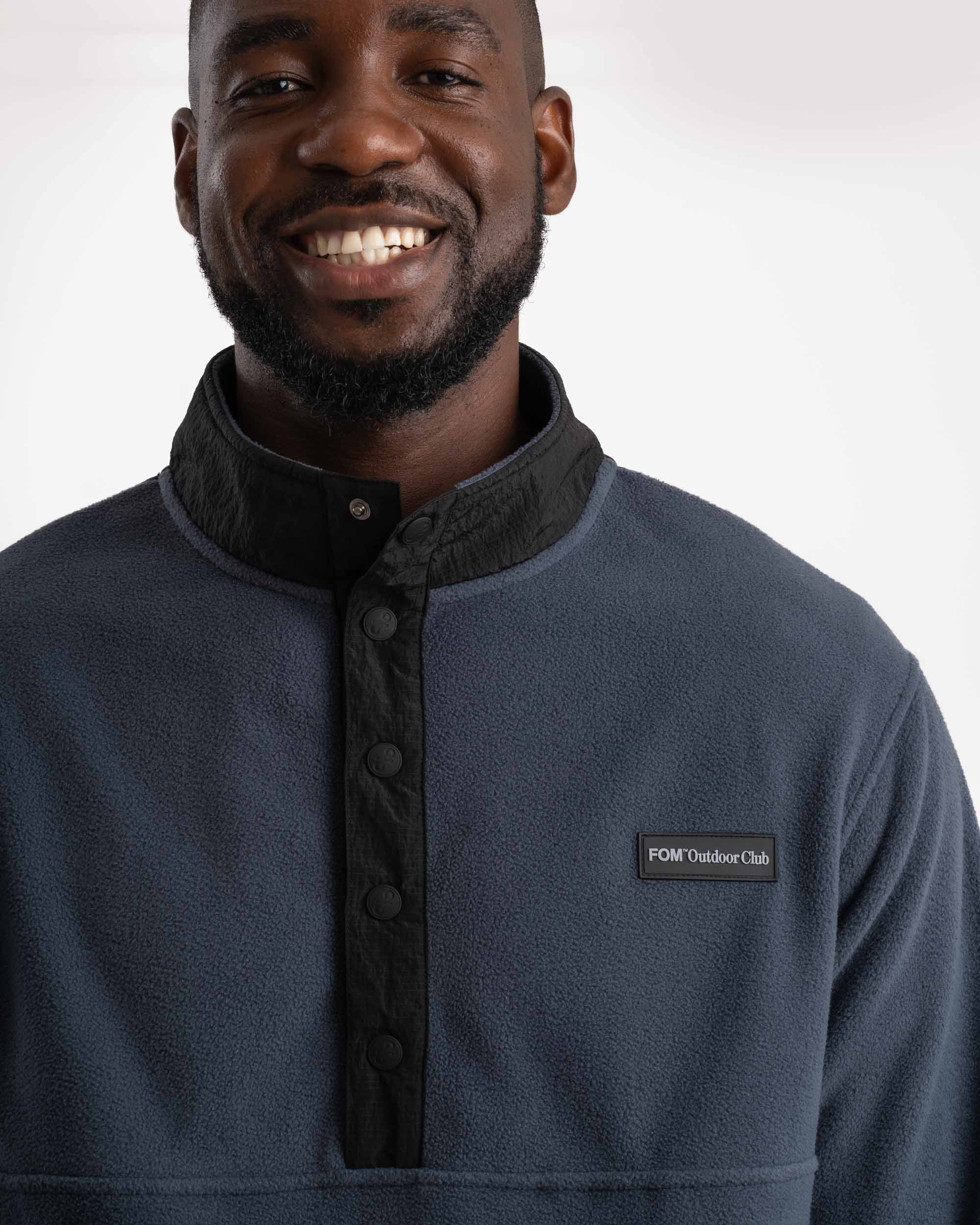 Mens Outdoor Fleece Pullover - Slate Charcoal