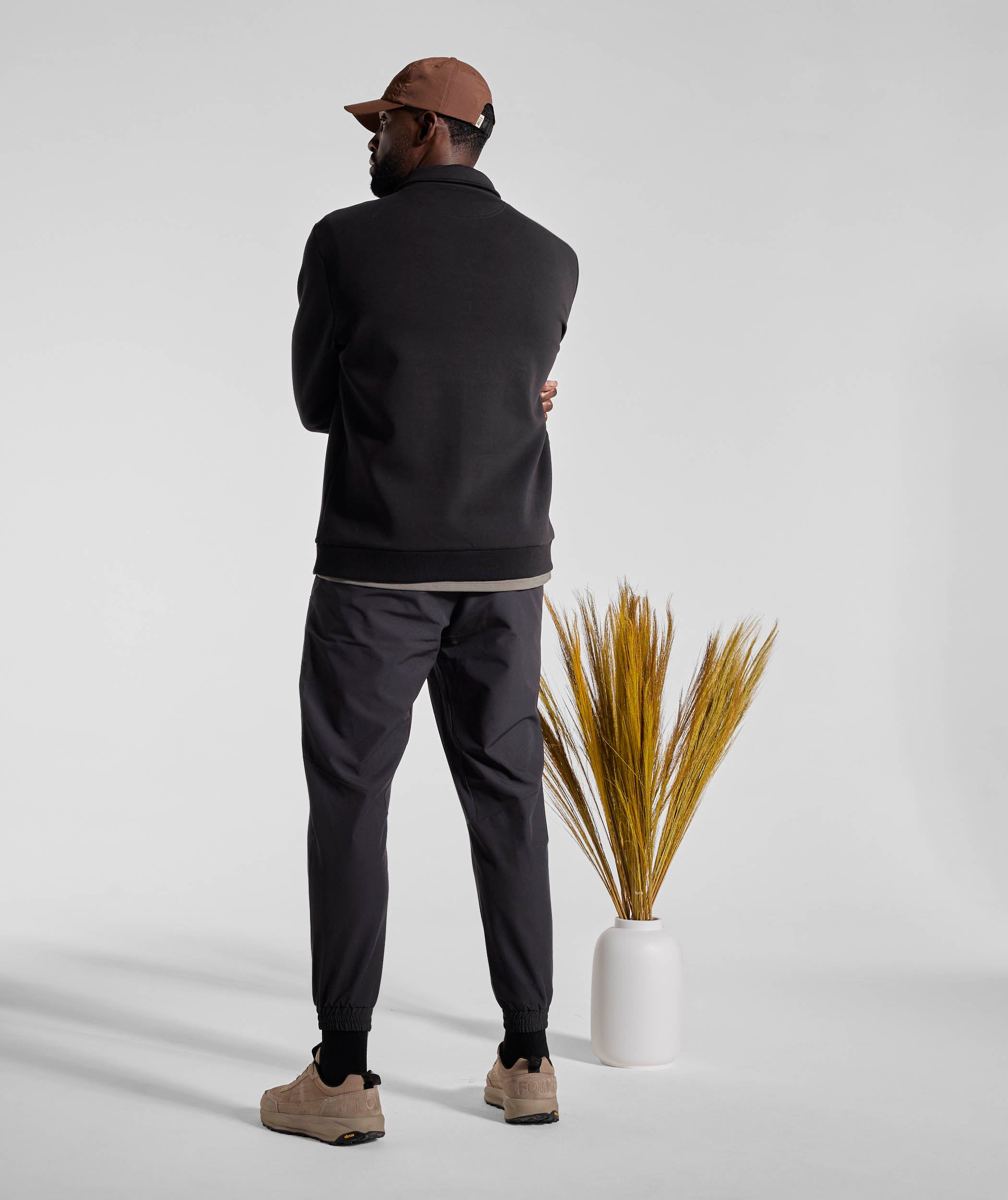 Mens 1/4 Zip Sweater - Black