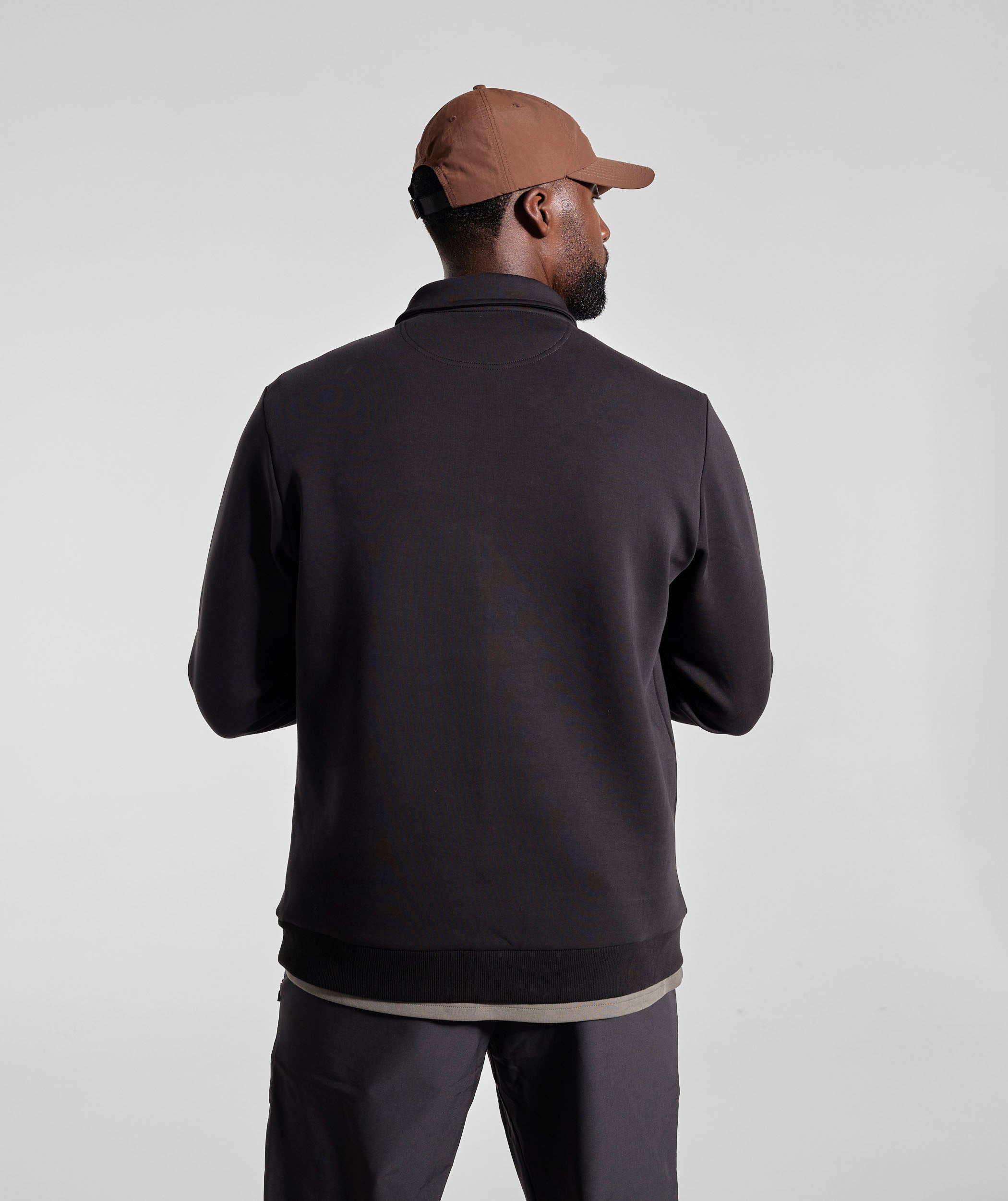 Mens 1/4 Zip Sweater - Black