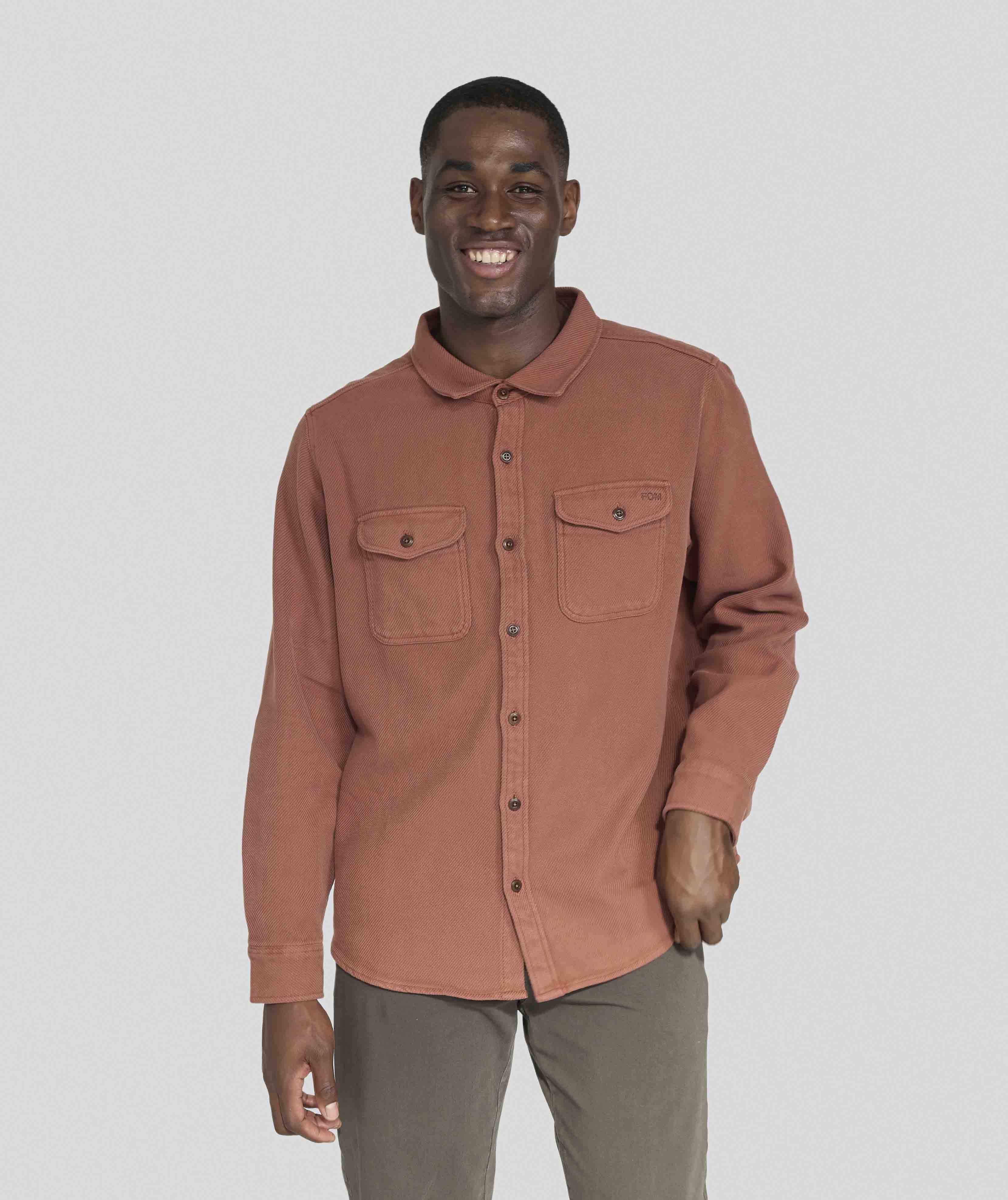 Mens Casual Organic Cotton Shirt - Copper