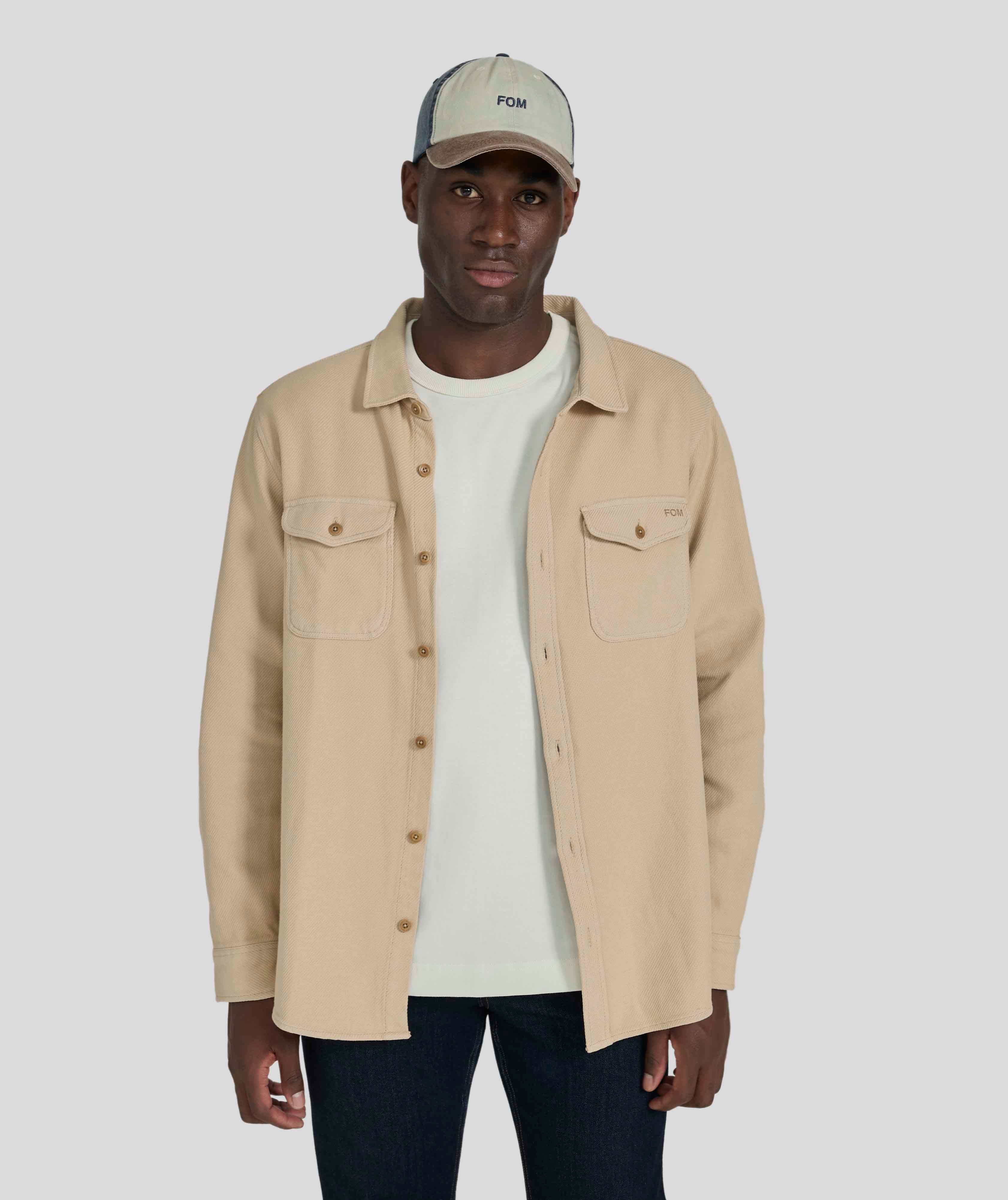 Mens Casual Organic Cotton Shirt - Sand