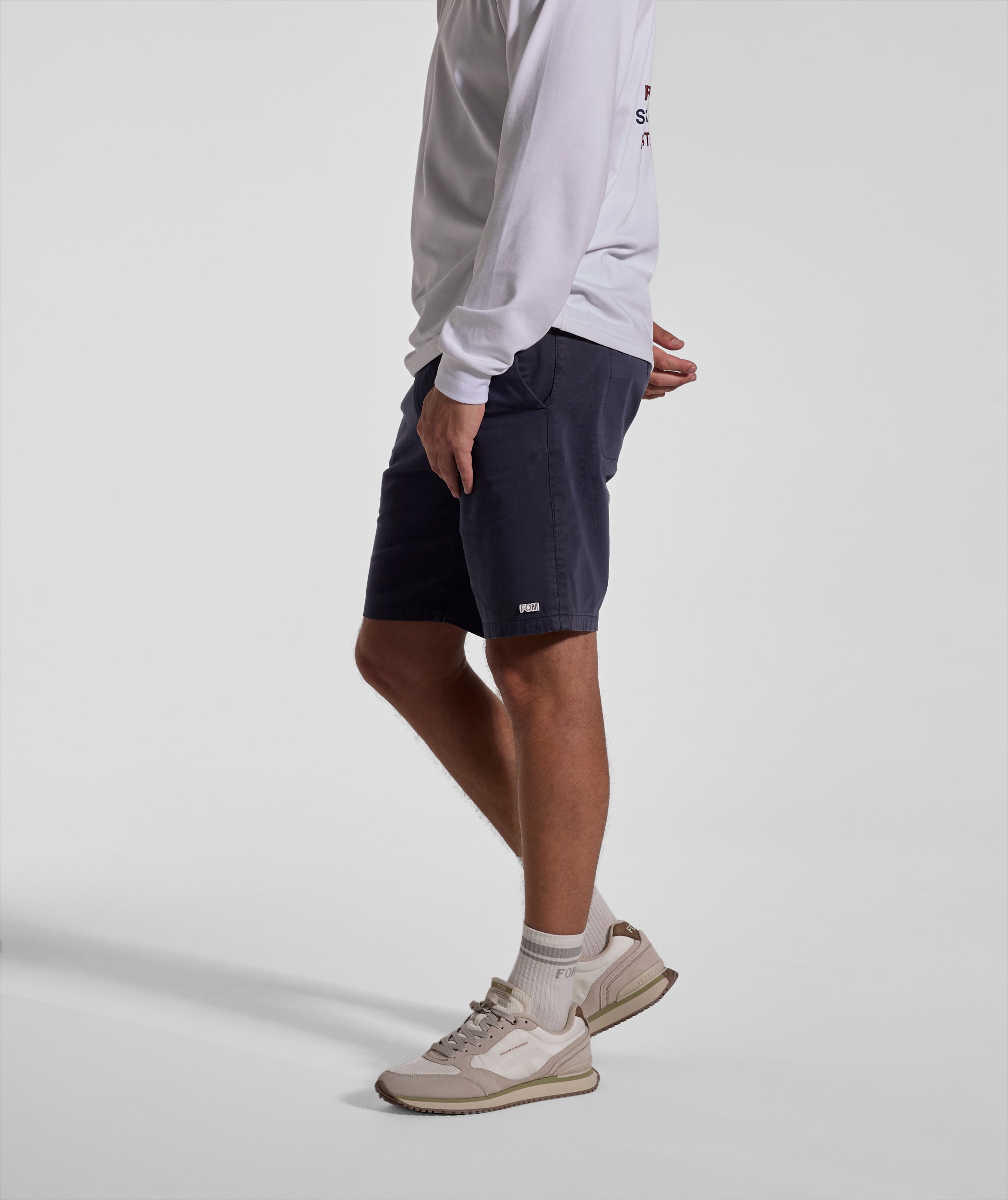 Mens Cotton Twill Chino Shorts - Navy