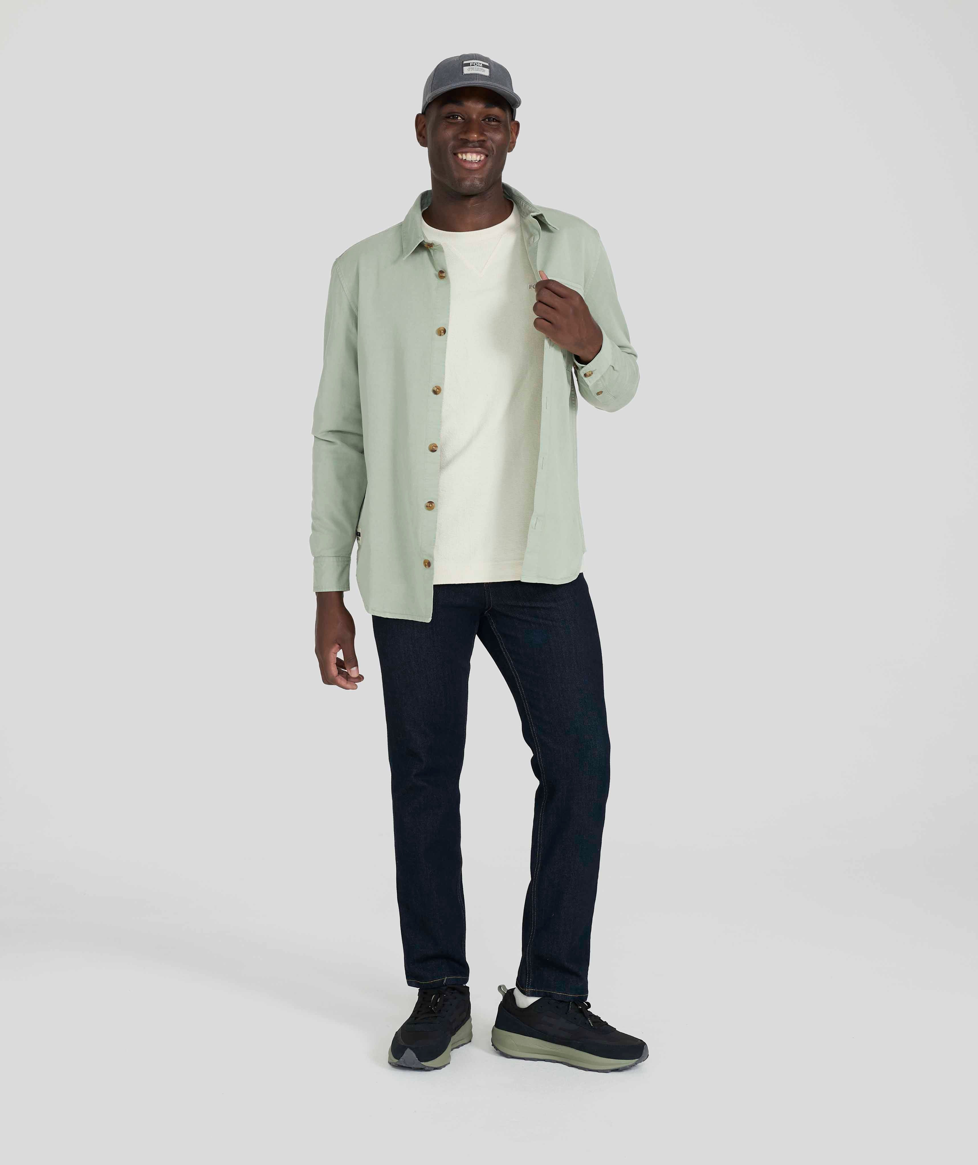 Mens Cotton Twill Shirt - Willow Green