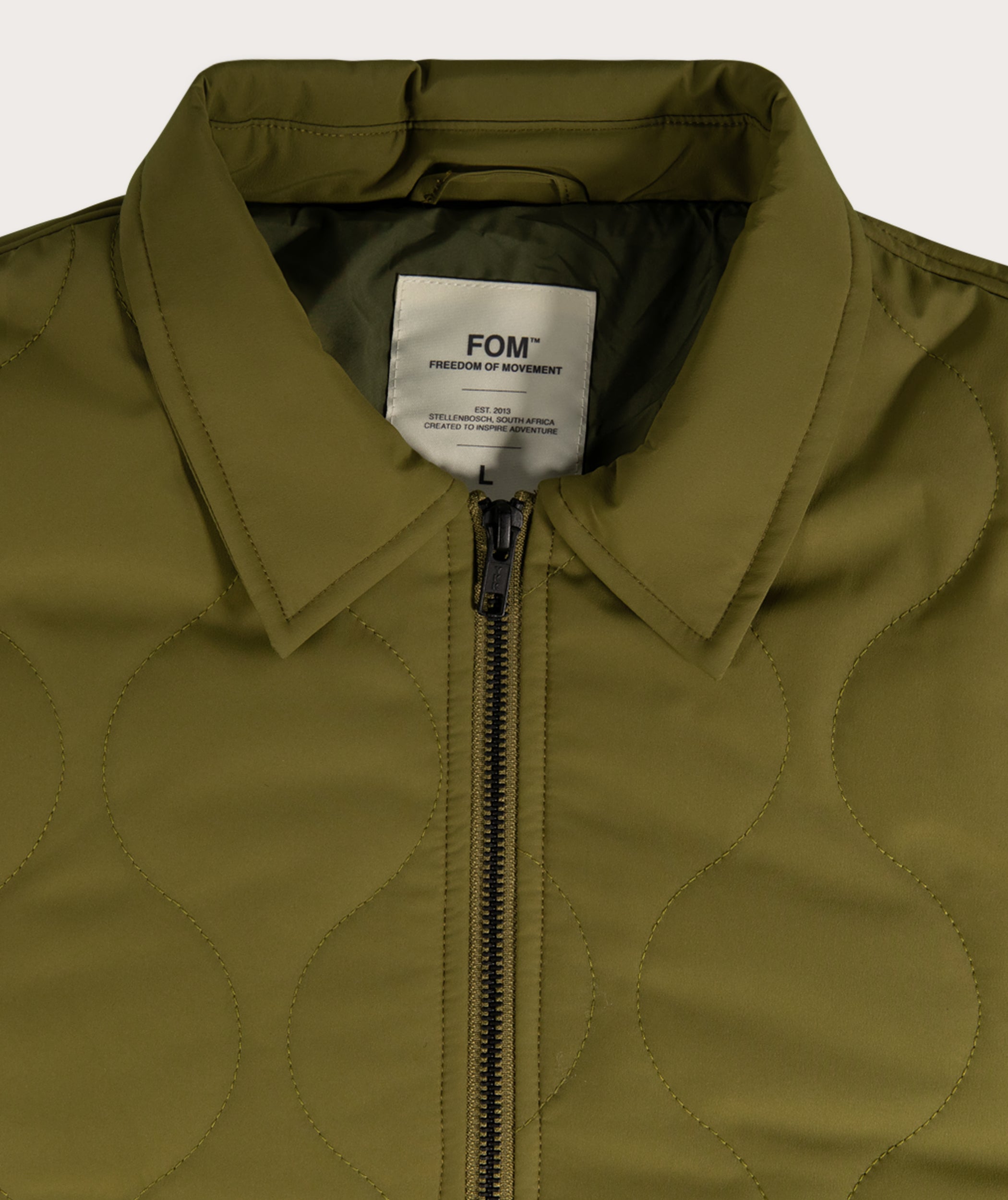 Mens Water Resistant Quilted Jacket - Olive Green