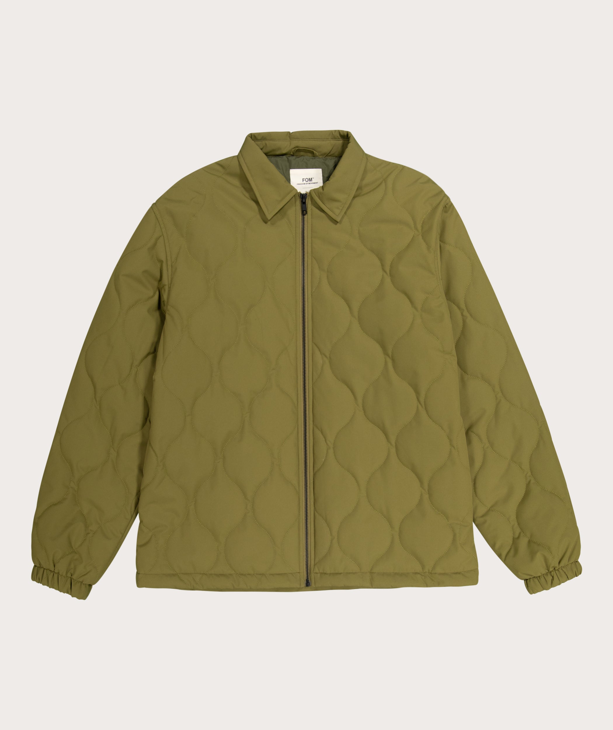Mens Water Resistant Quilted Jacket - Olive Green