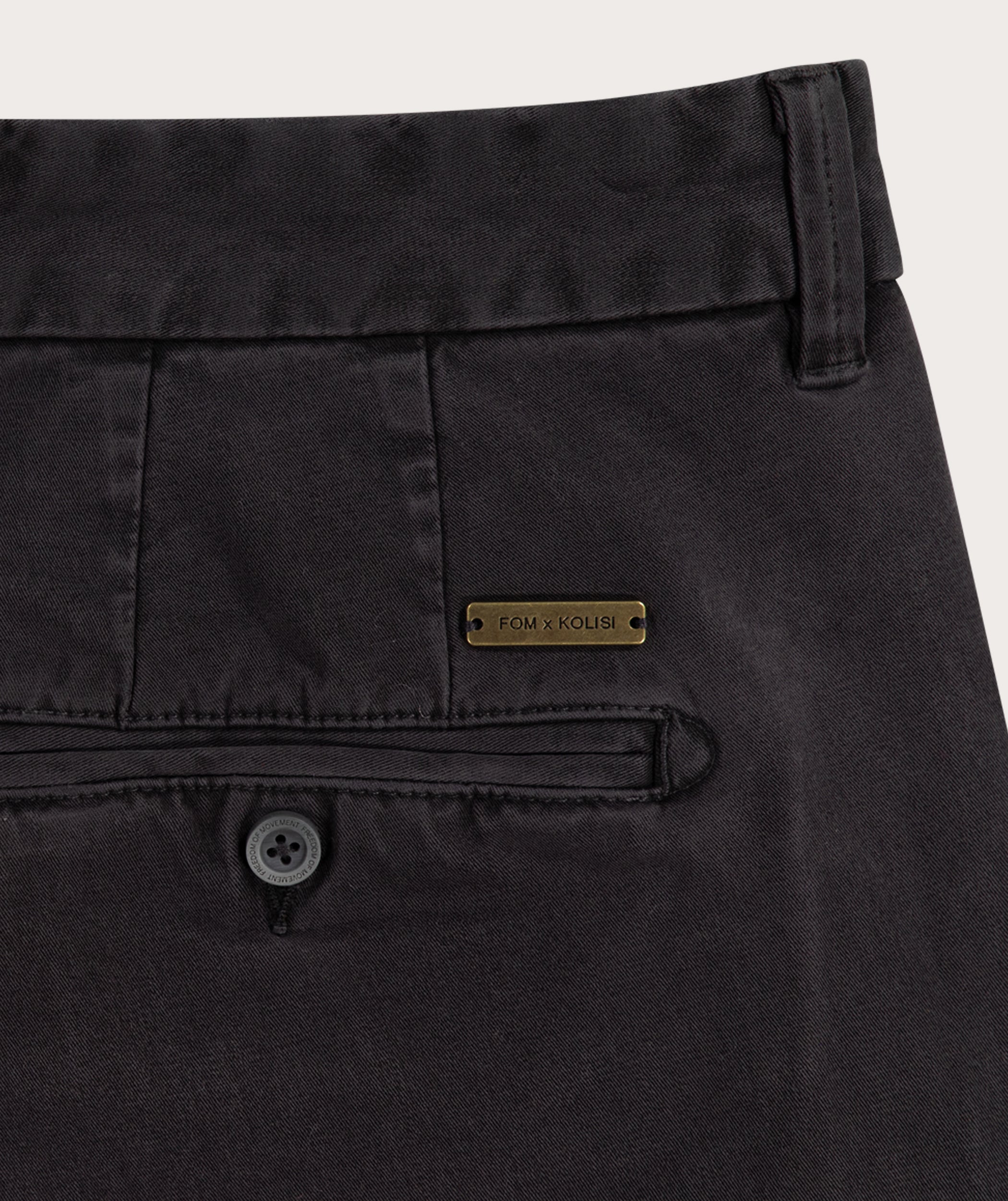 FOM x Kolisi Mens Classic Slim Fit Chino - Black