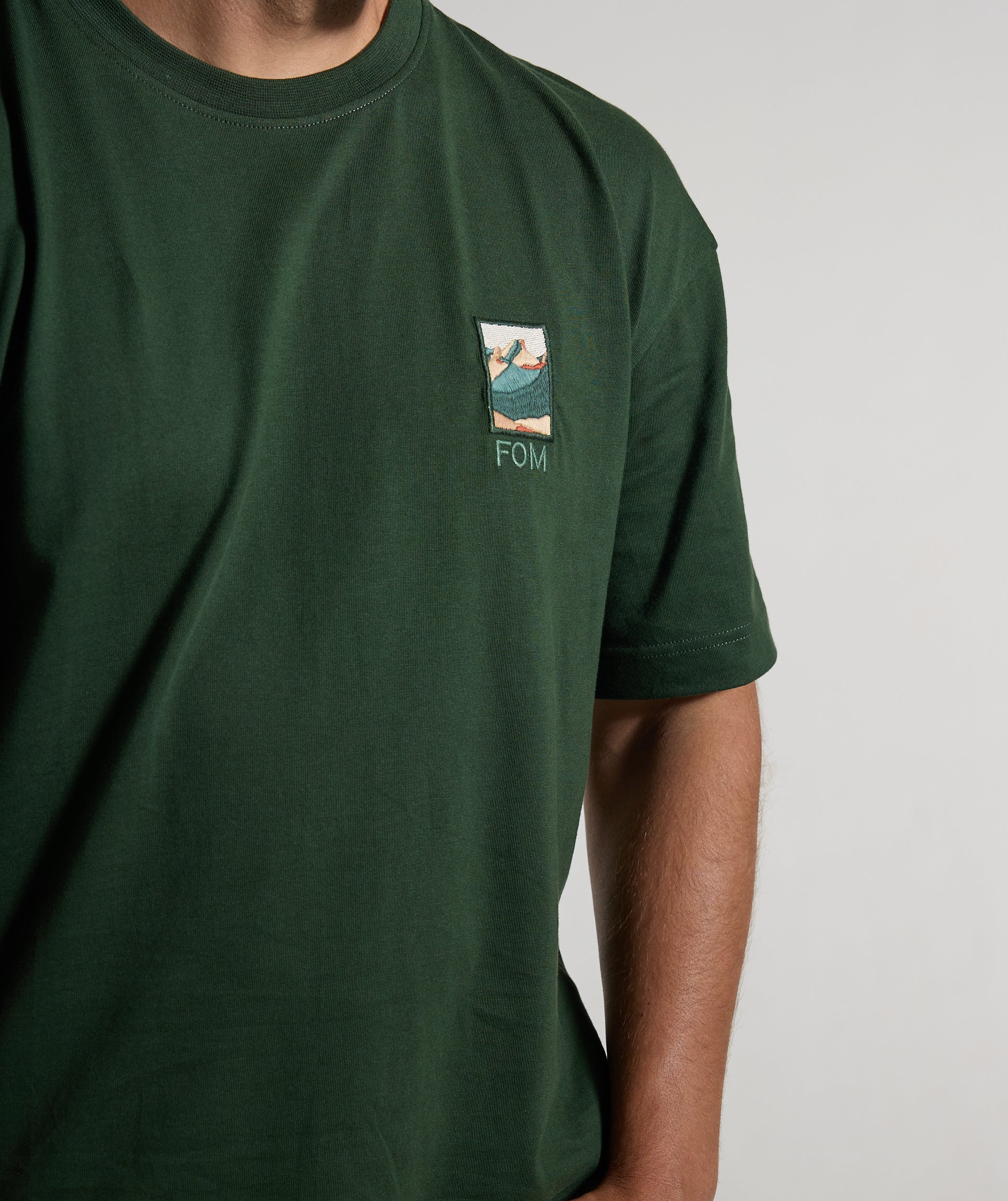 Mens Peaks Patch Tee - Mountain Green