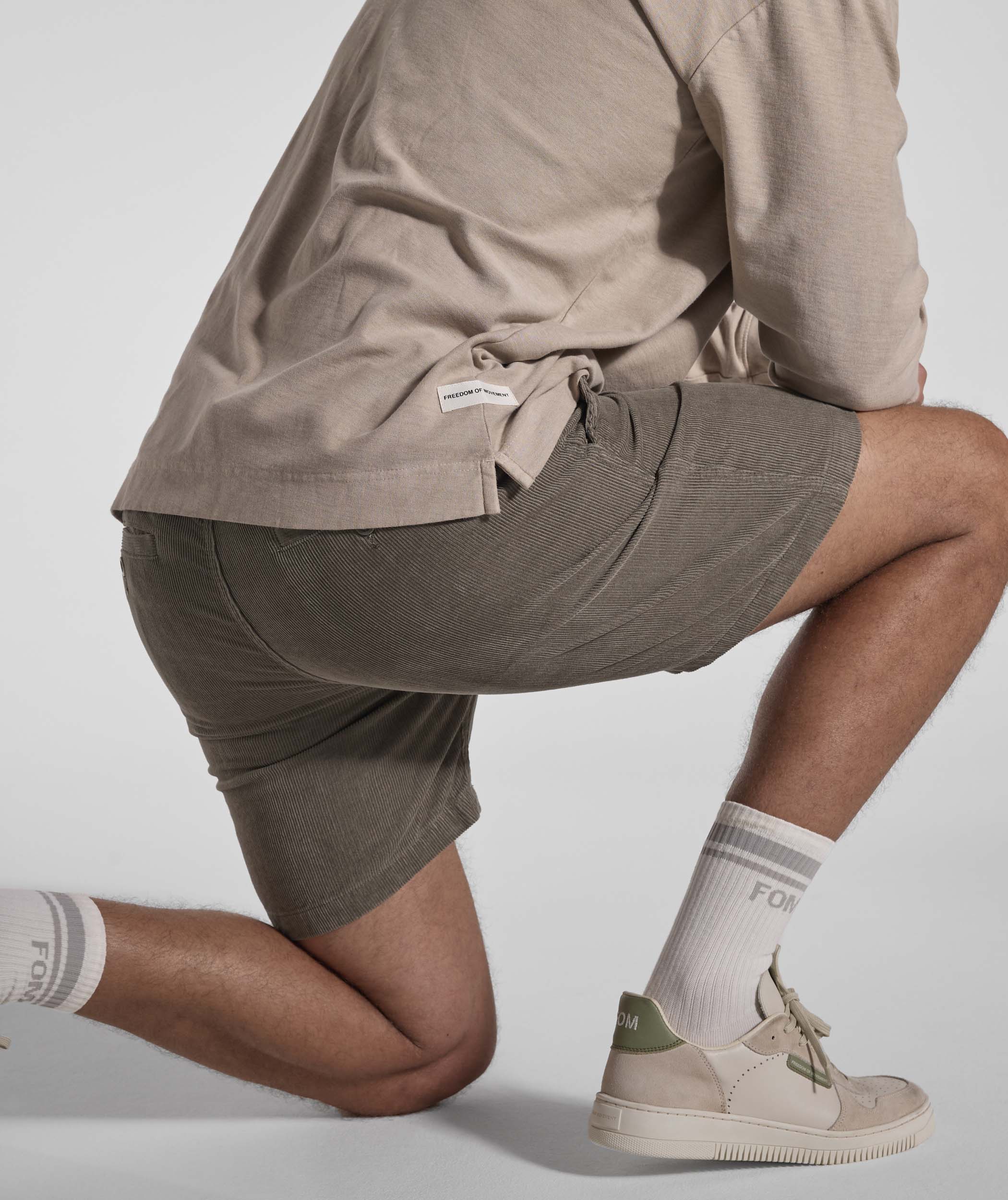 Mens Regular Fit Corduroy Shorts - Sage