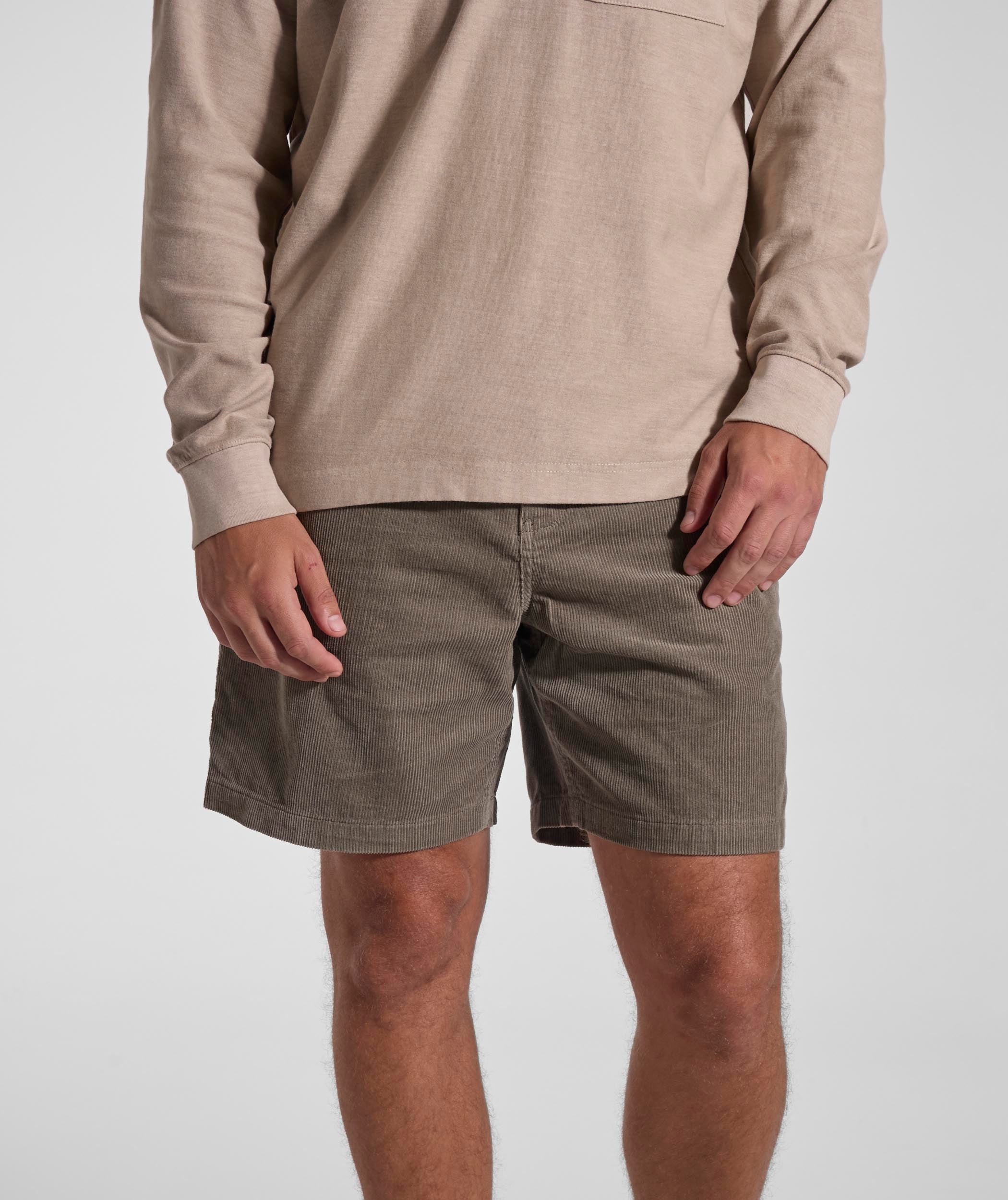 Mens Regular Fit Corduroy Shorts - Sage