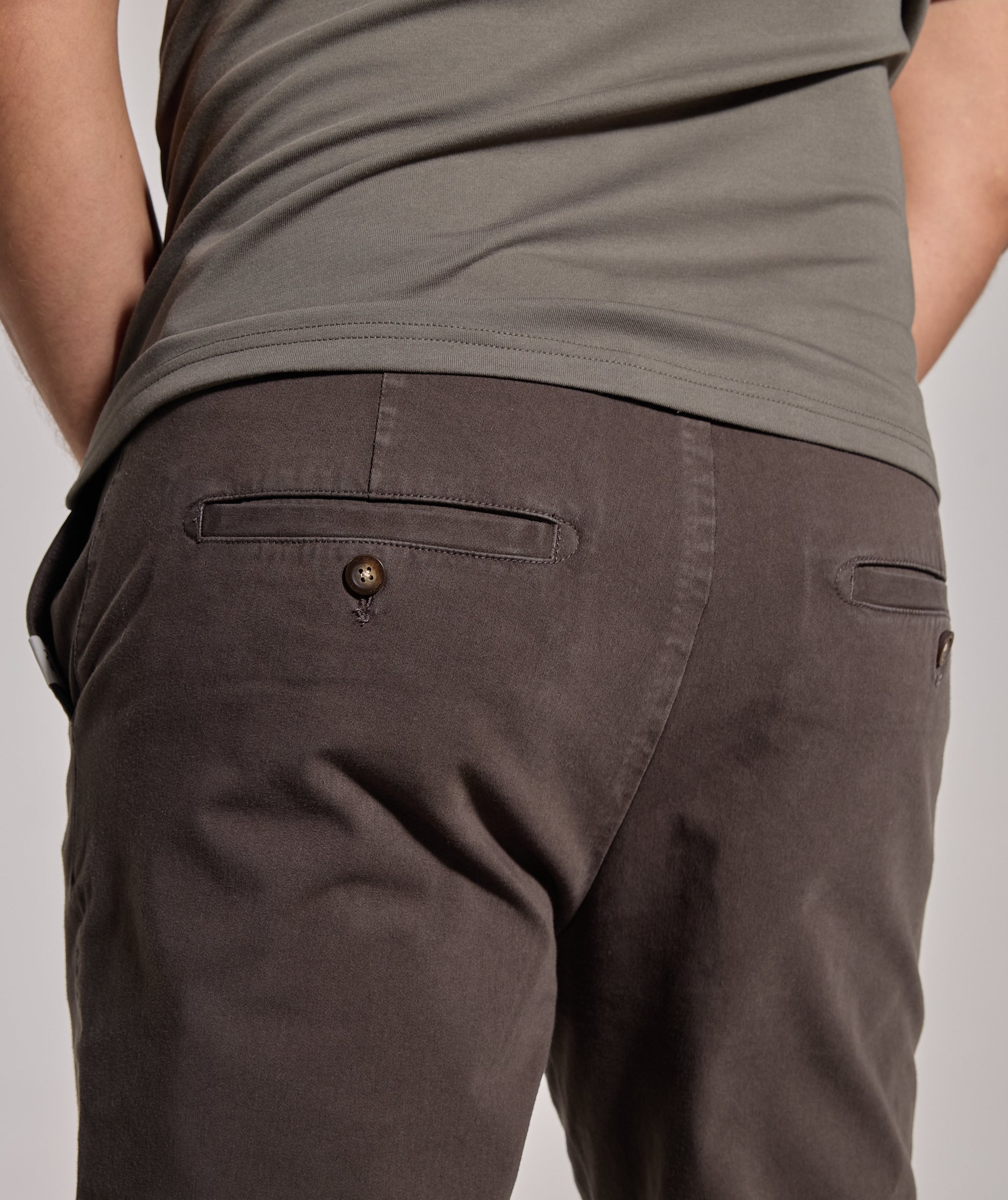 Mens Regular Fit Cotton Twill Chino - Charcoal