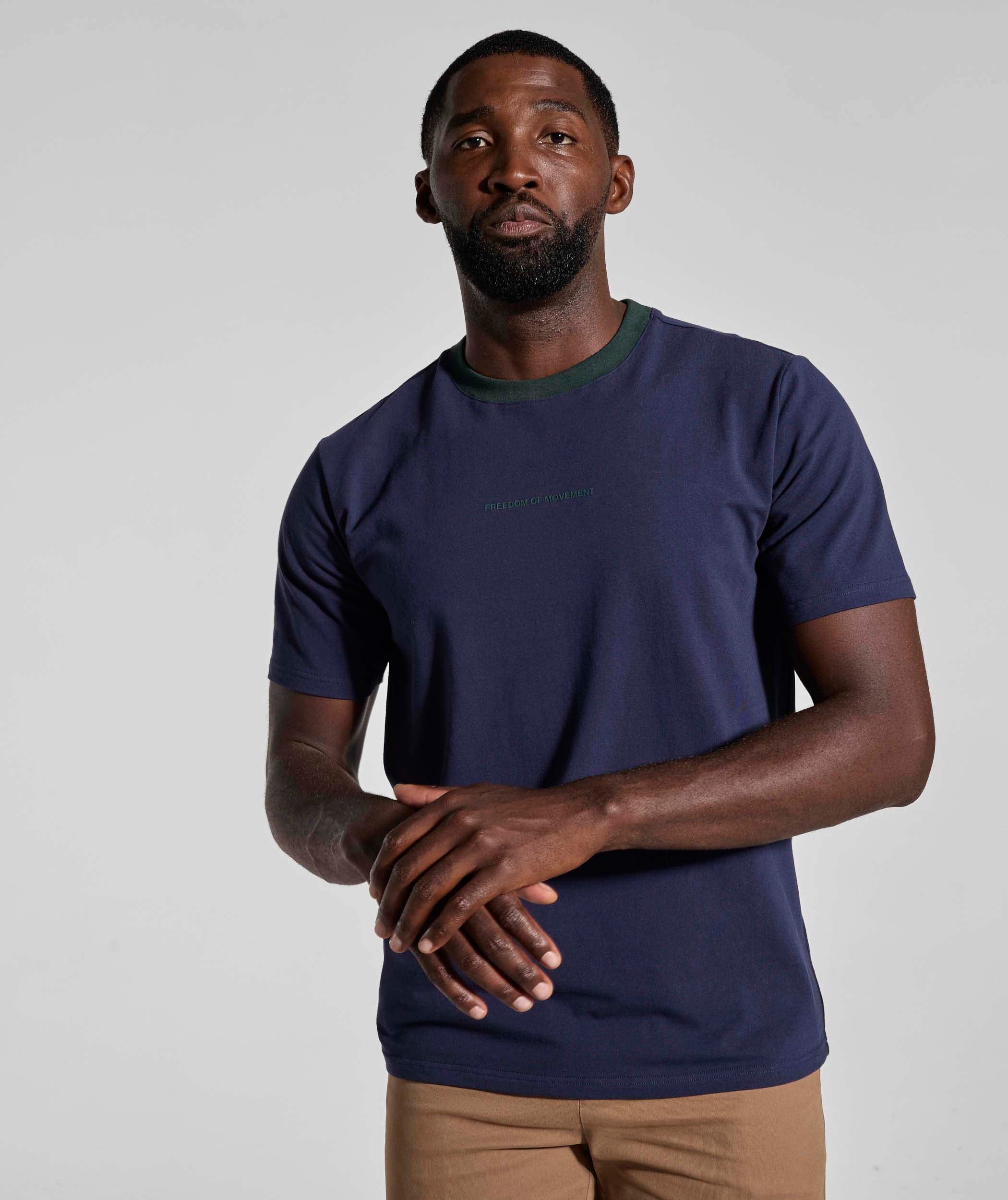 Mens Regular Fit Tee - Navy/ Green