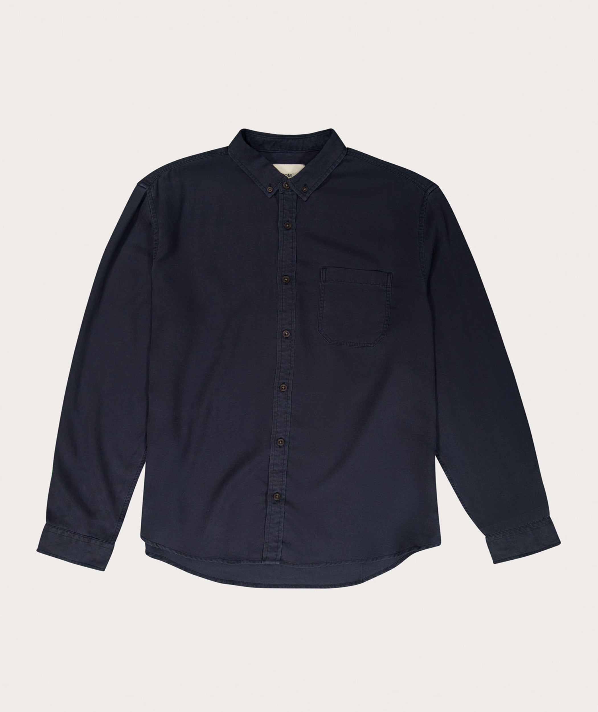 Mens Tencel Texture Long Sleeve Shirt - Ocean Blue