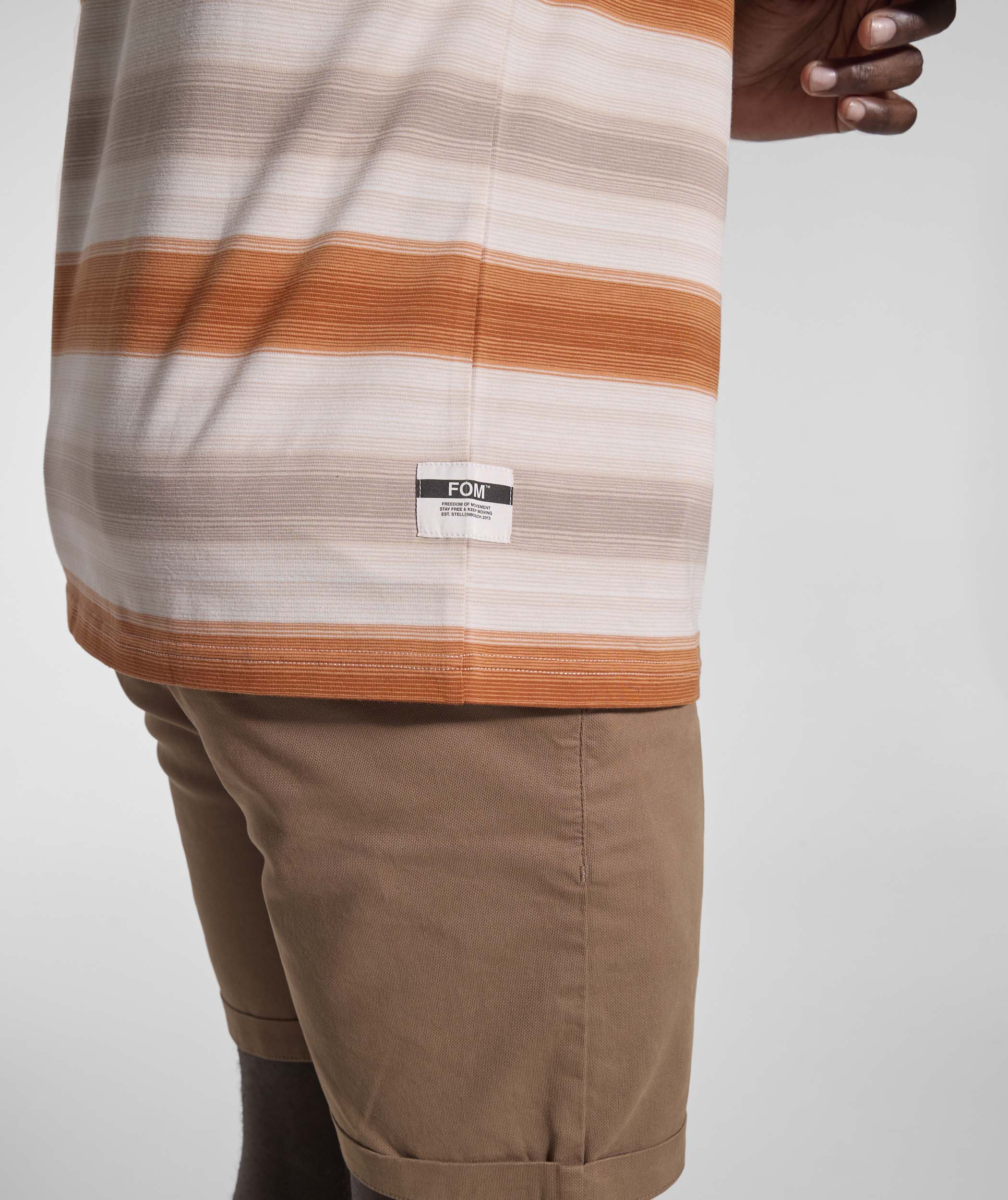 Mens Striped Regular Tee - Umber