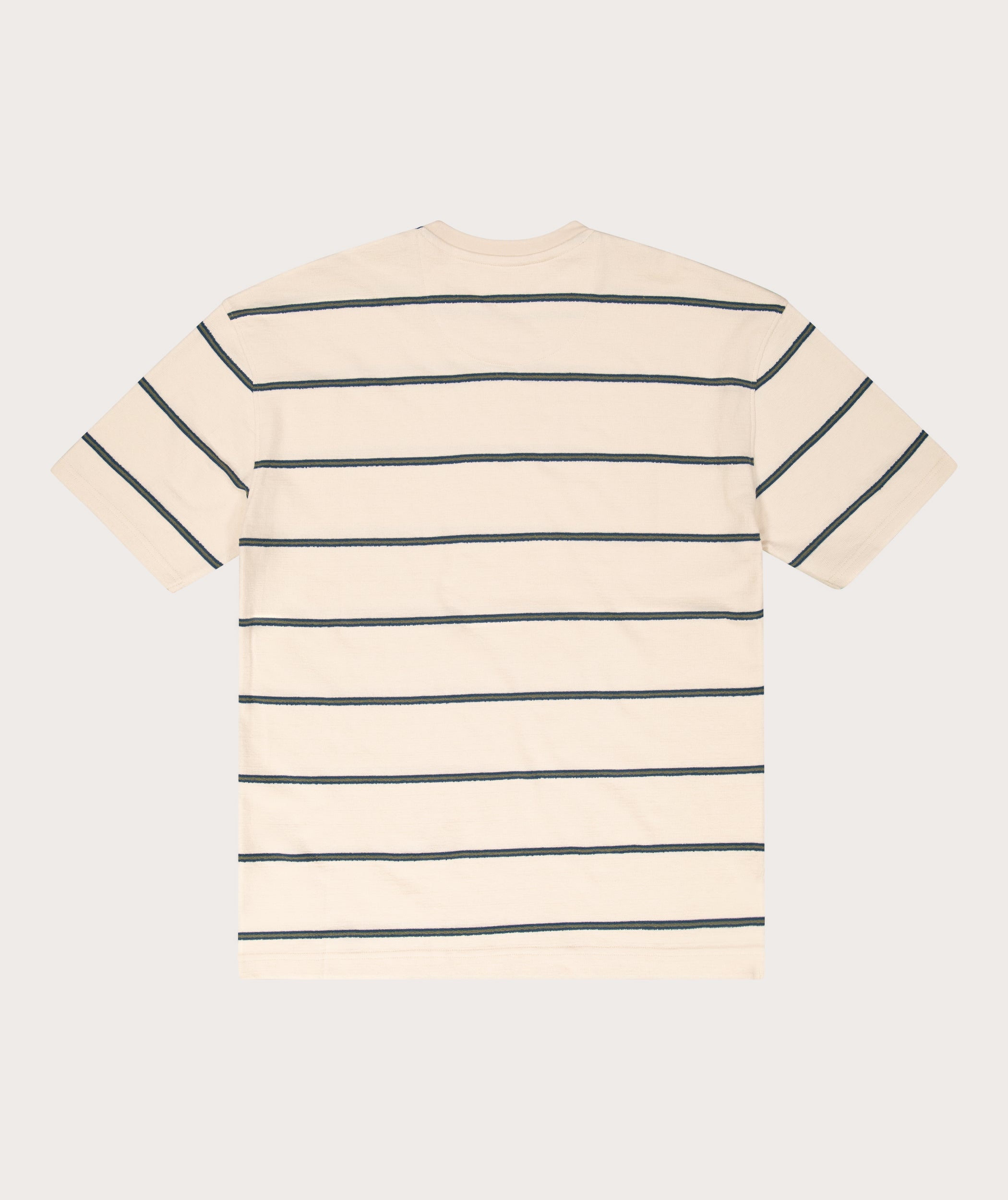 Mens Relaxed Interest Tee - Ecru Stripe