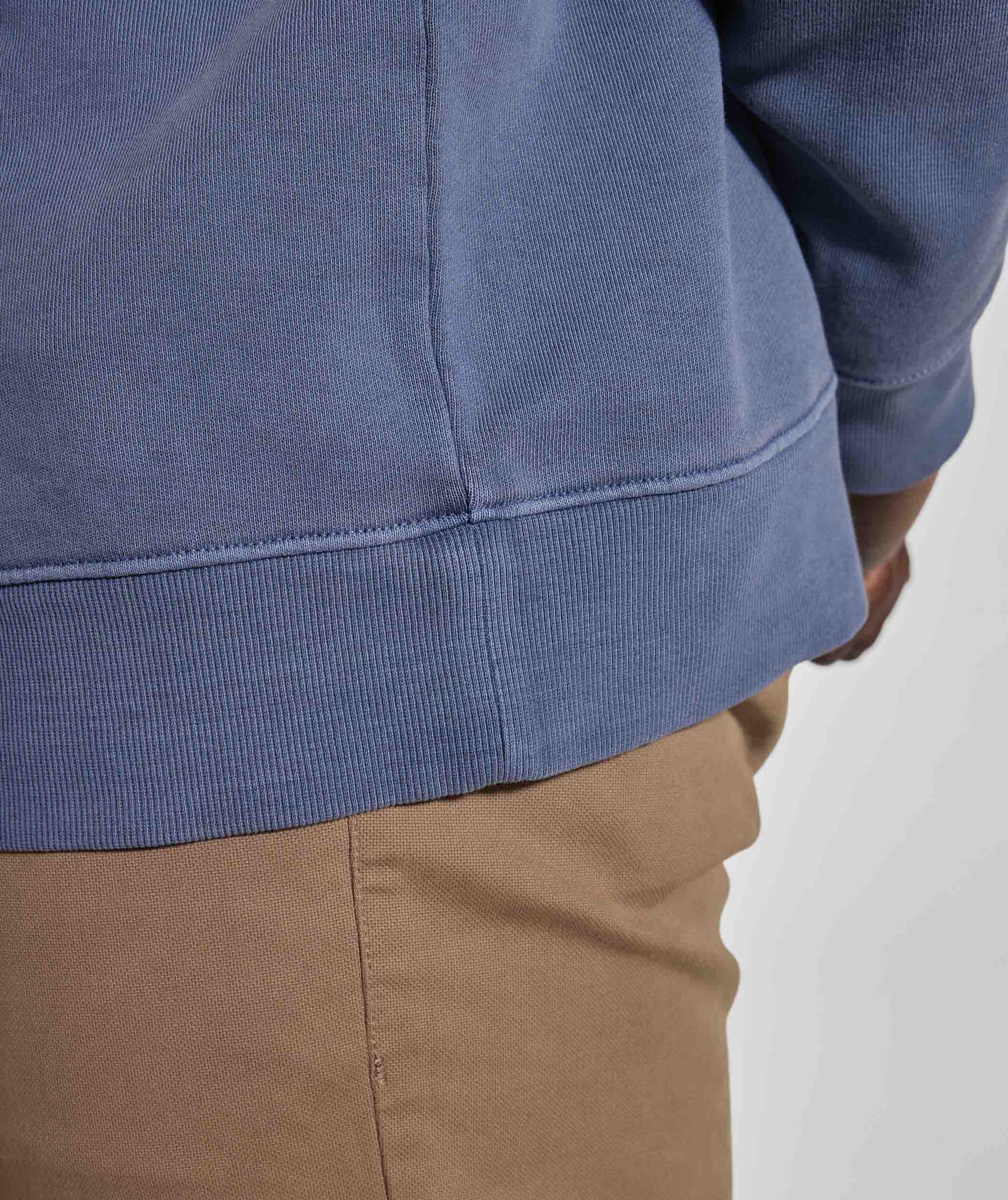 Mens Washed Crew Neck Sweater - Teal