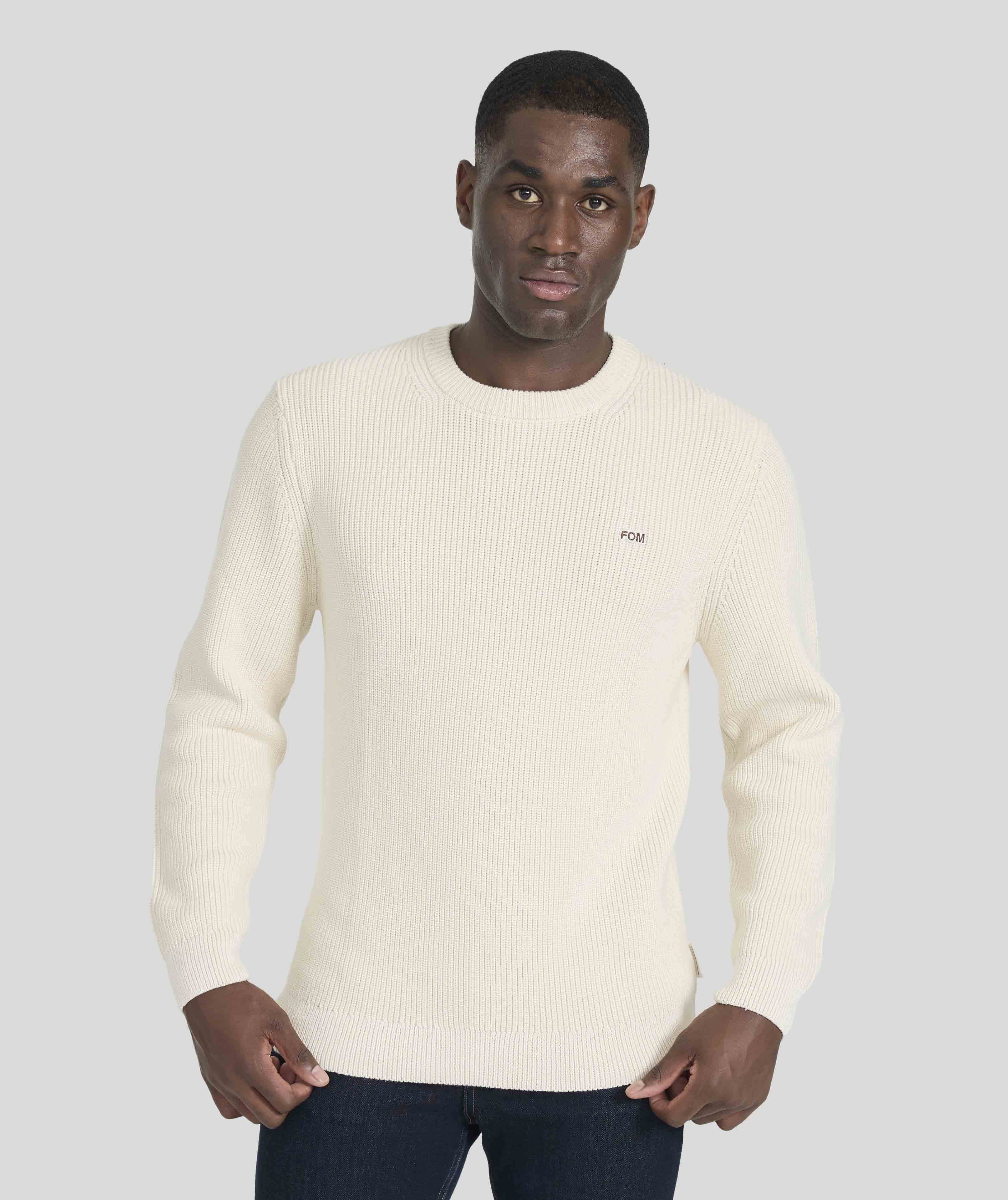 Mens Chunky Knitwear - Ivory