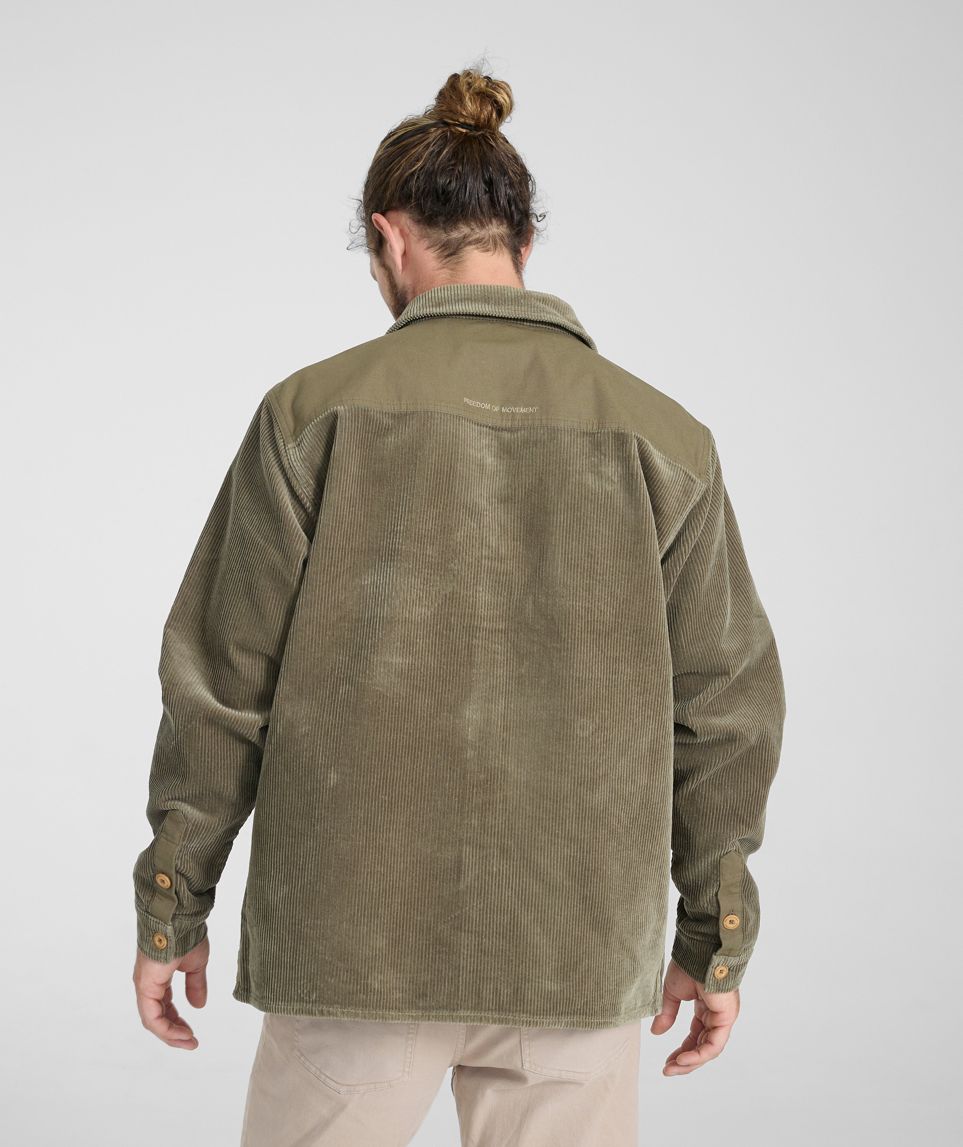 Mens Corduroy Overshirt - Olive Green