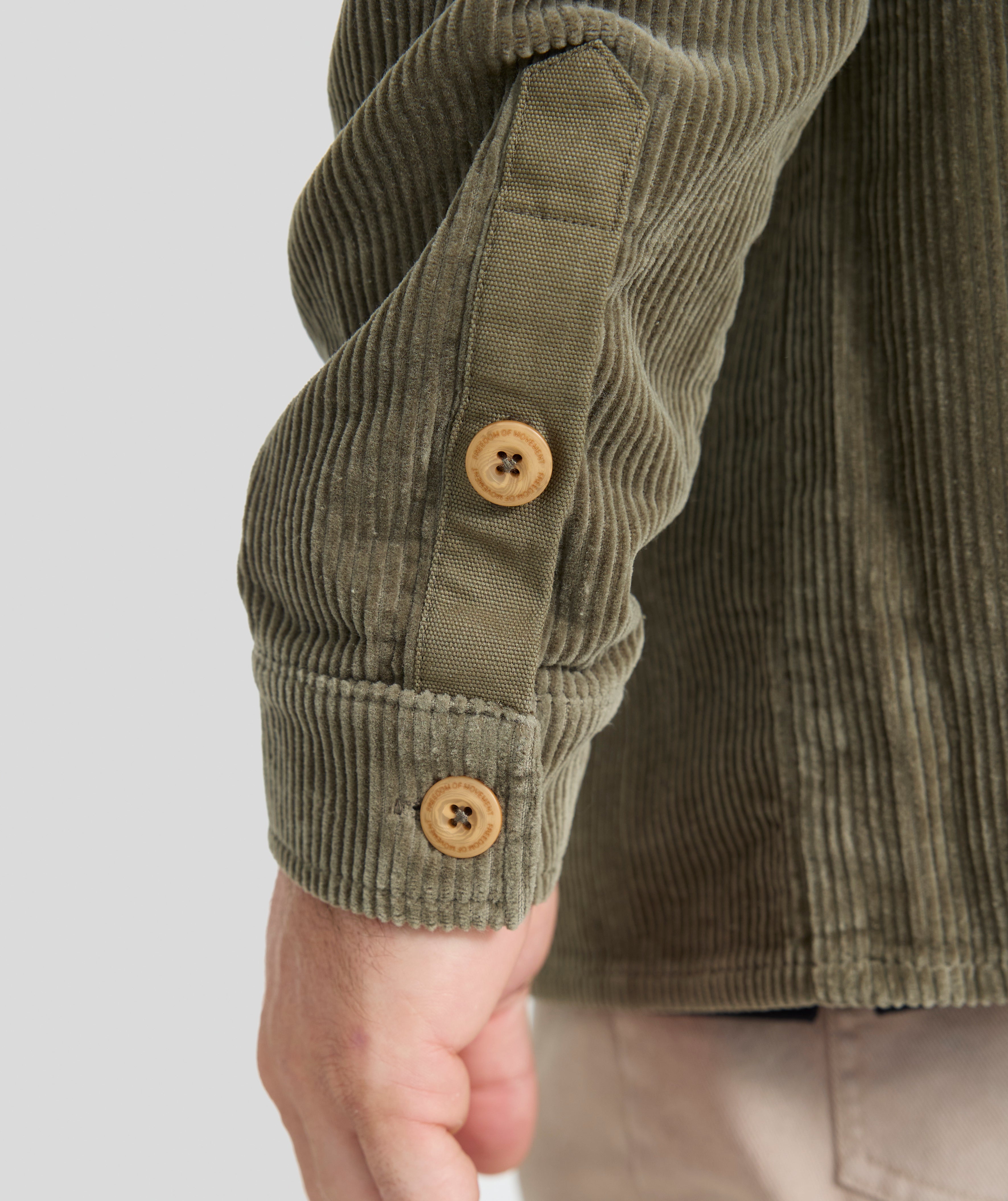 Mens Corduroy Overshirt - Olive Green