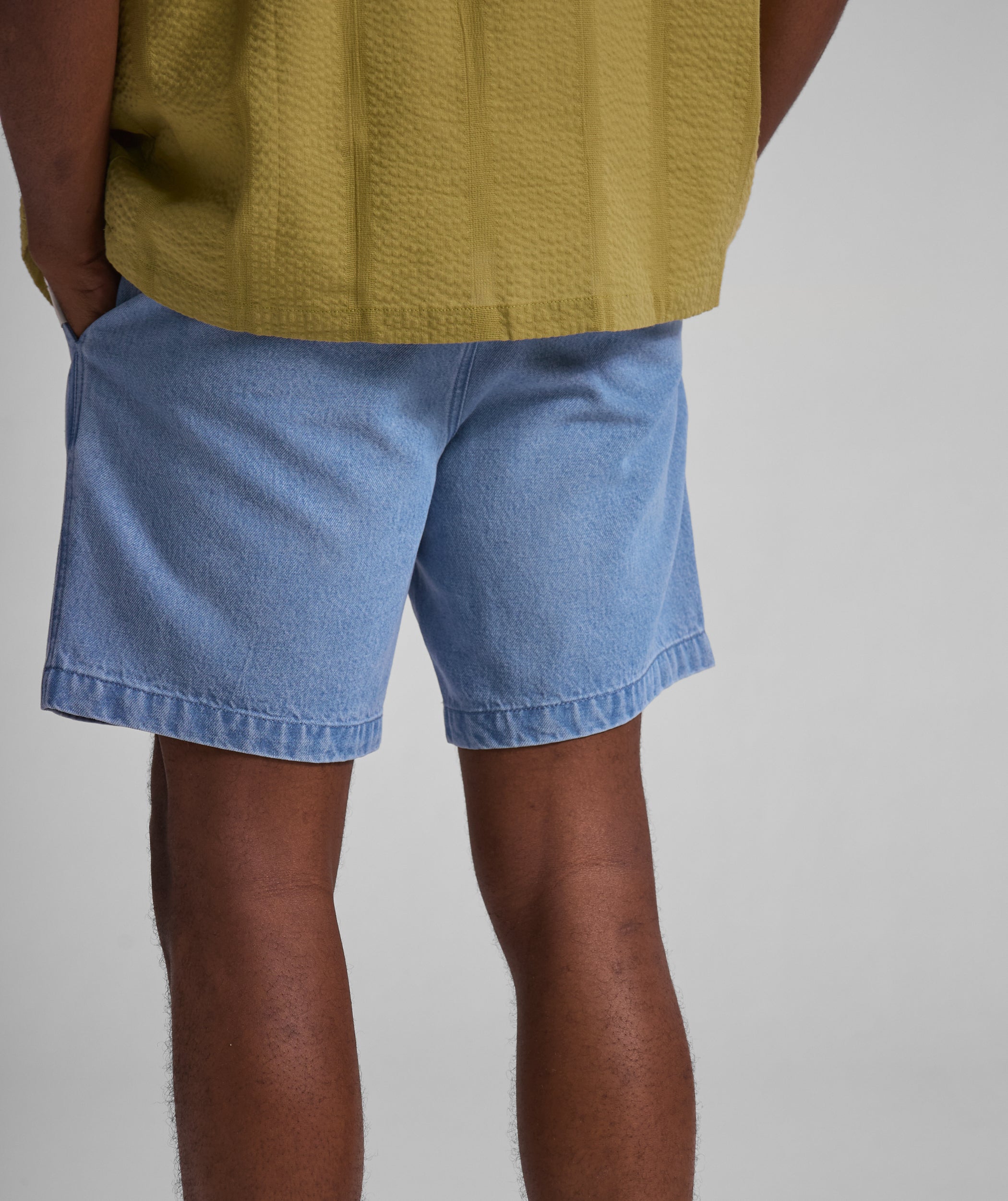 Mens Cotton Twill Shorts - Blue