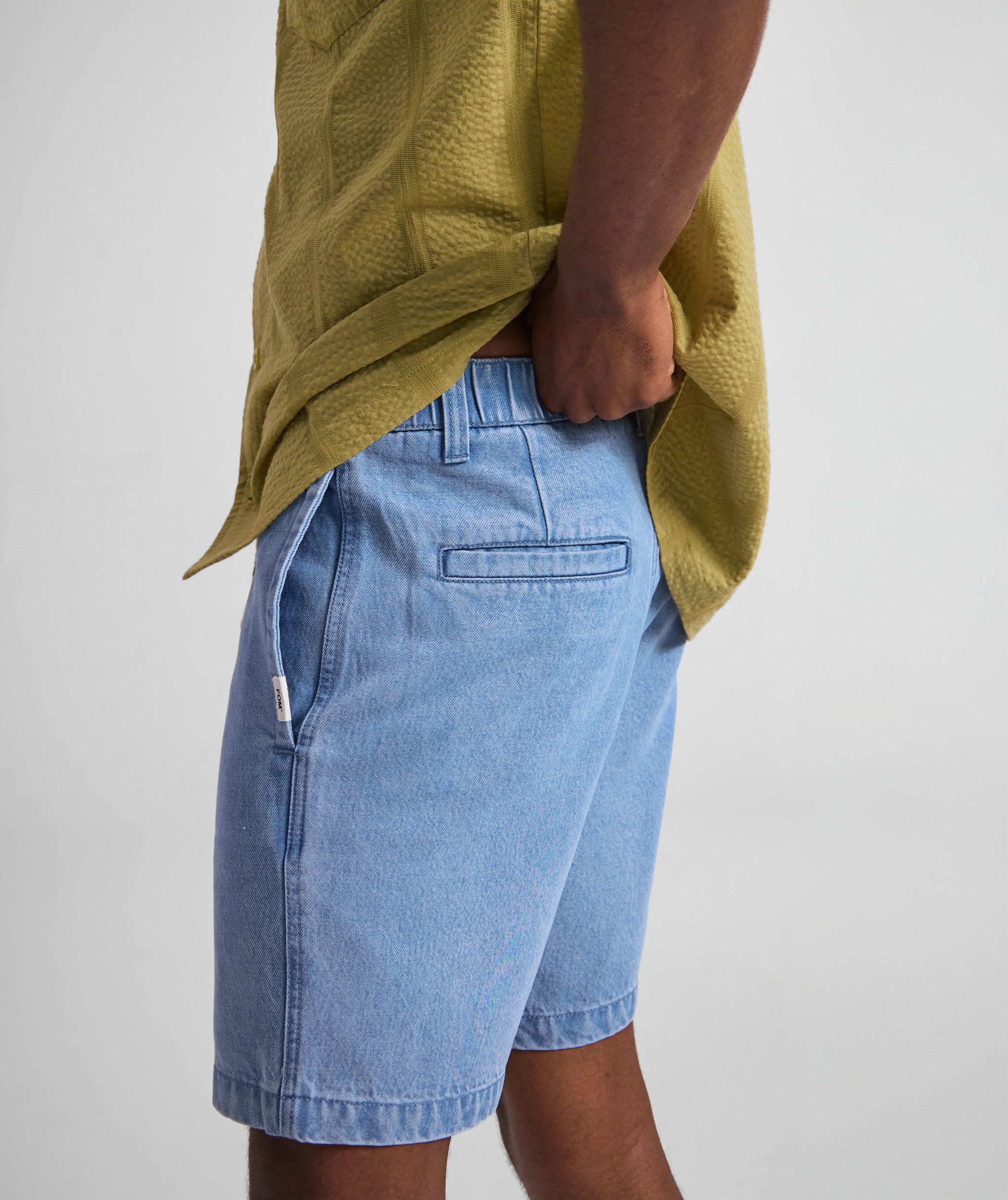 Mens Cotton Twill Shorts - Blue