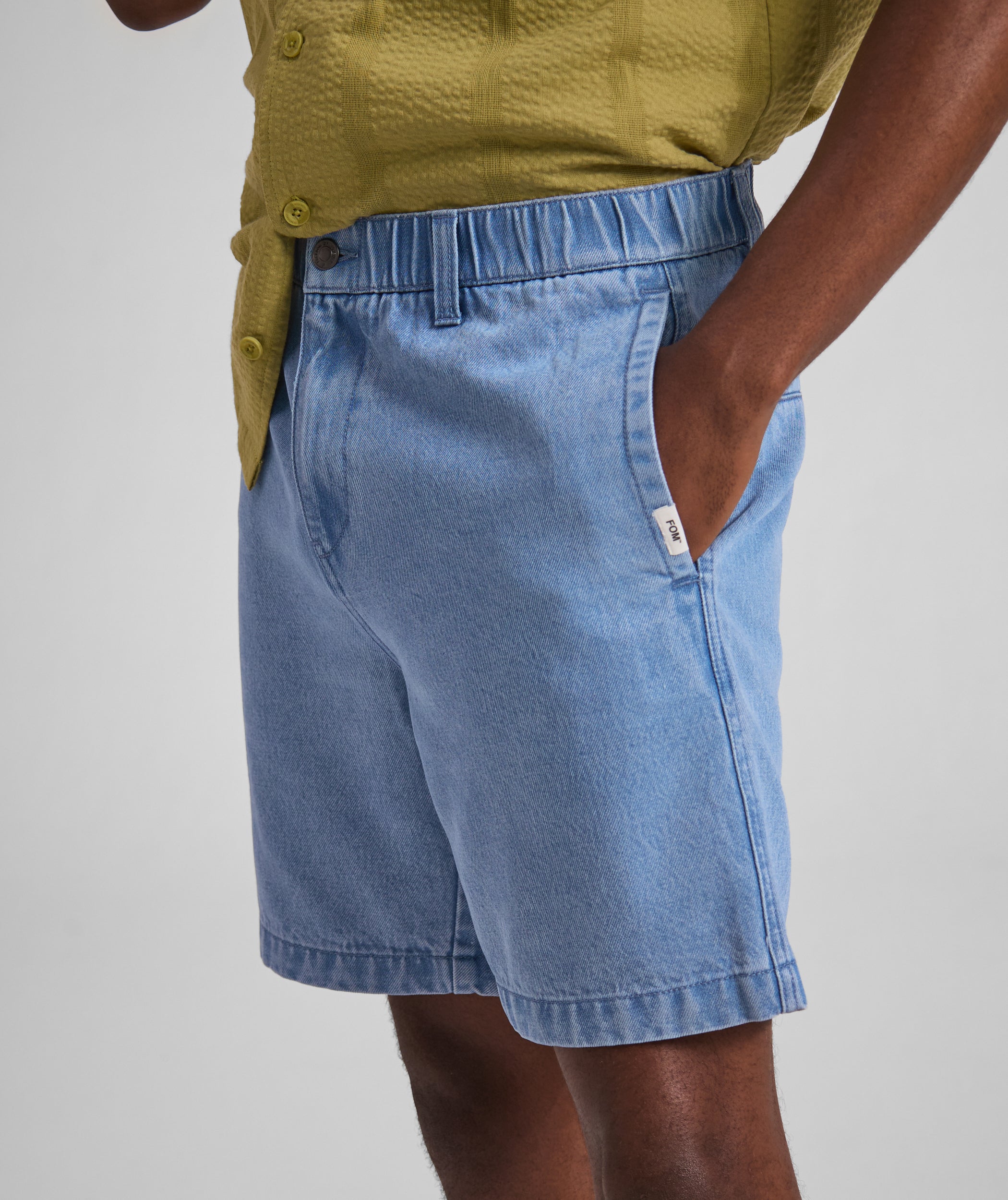 Mens Cotton Twill Shorts - Blue