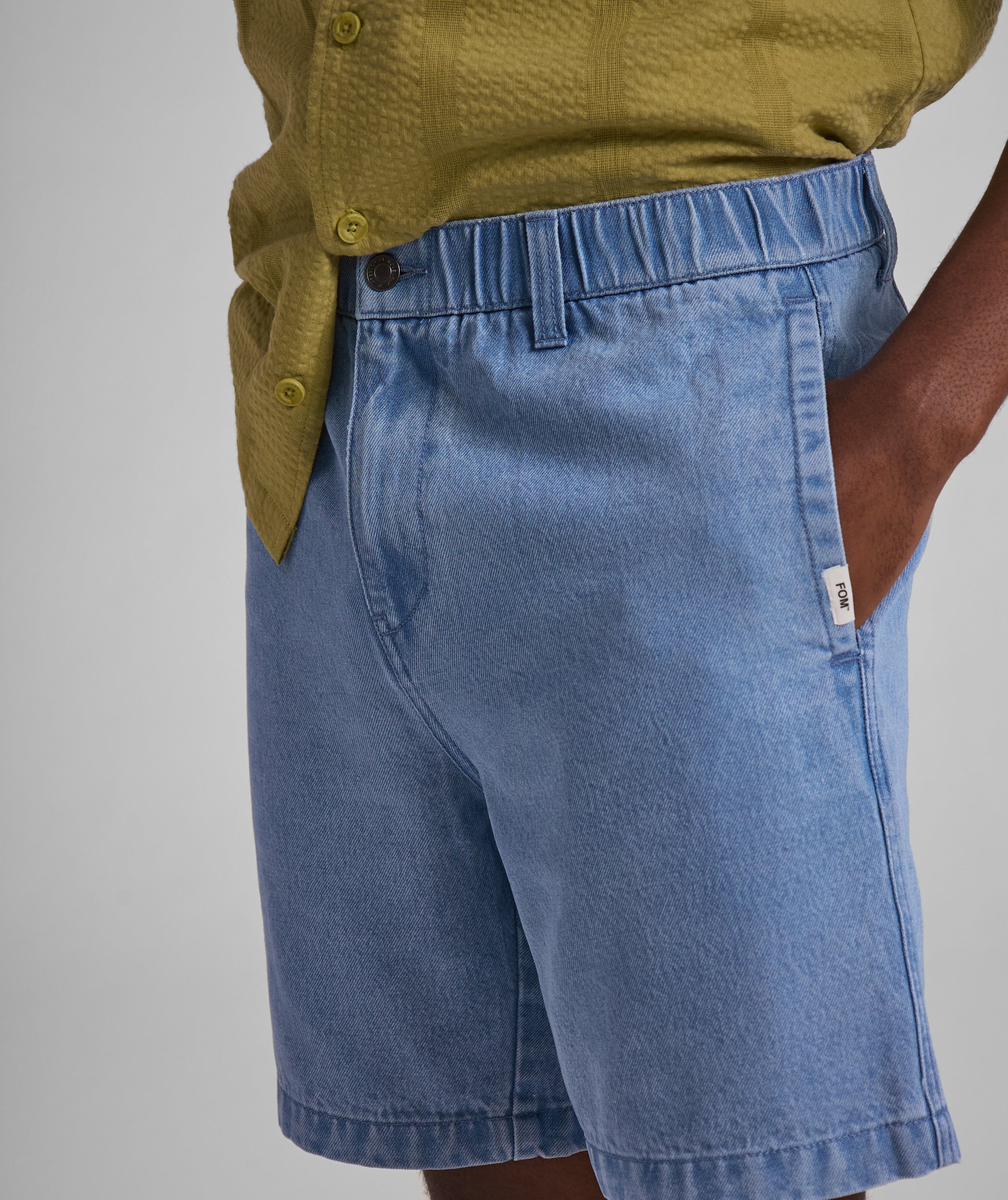 Mens Cotton Twill Shorts - Blue