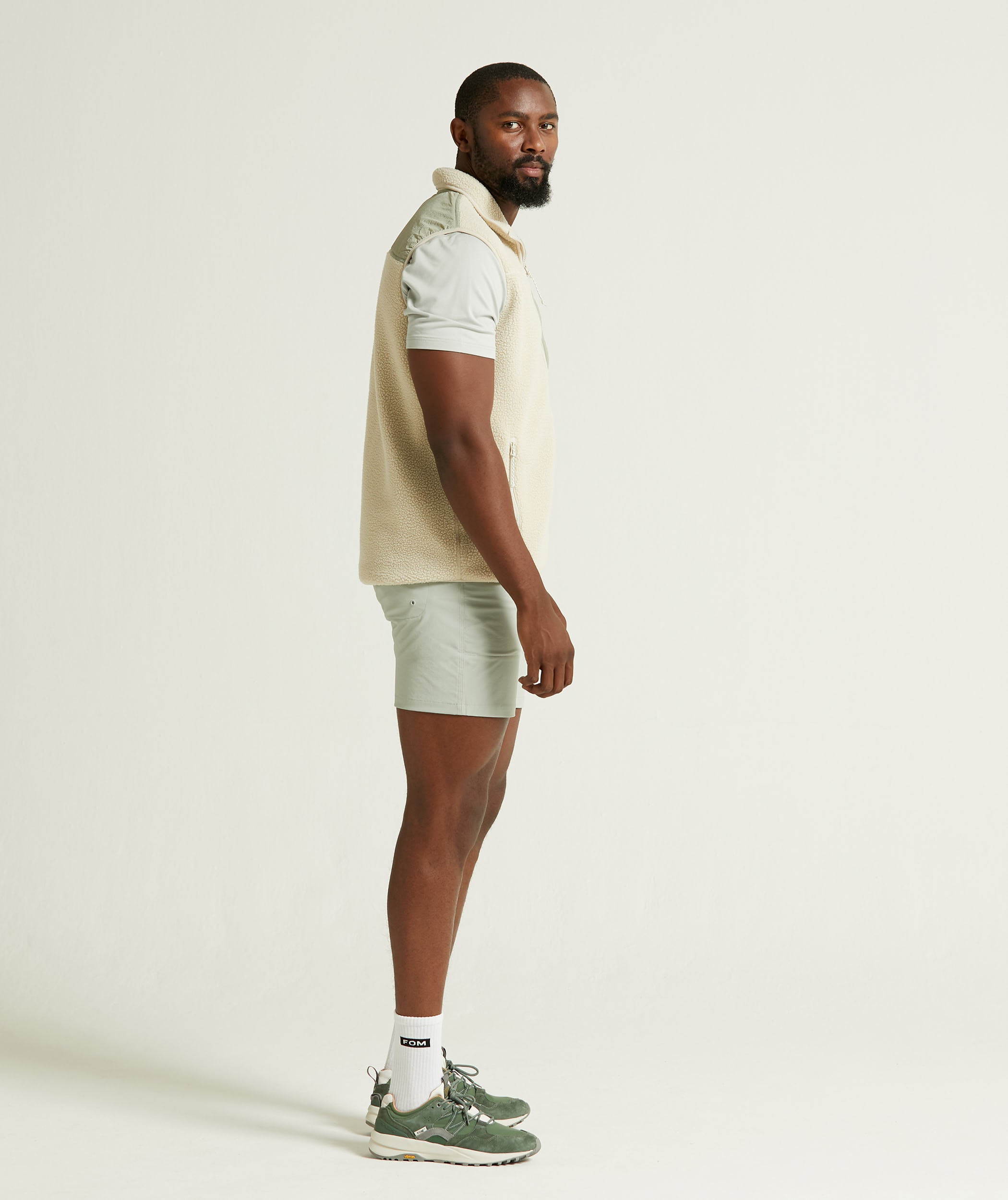 Mens Fleece Gilet - Ecru