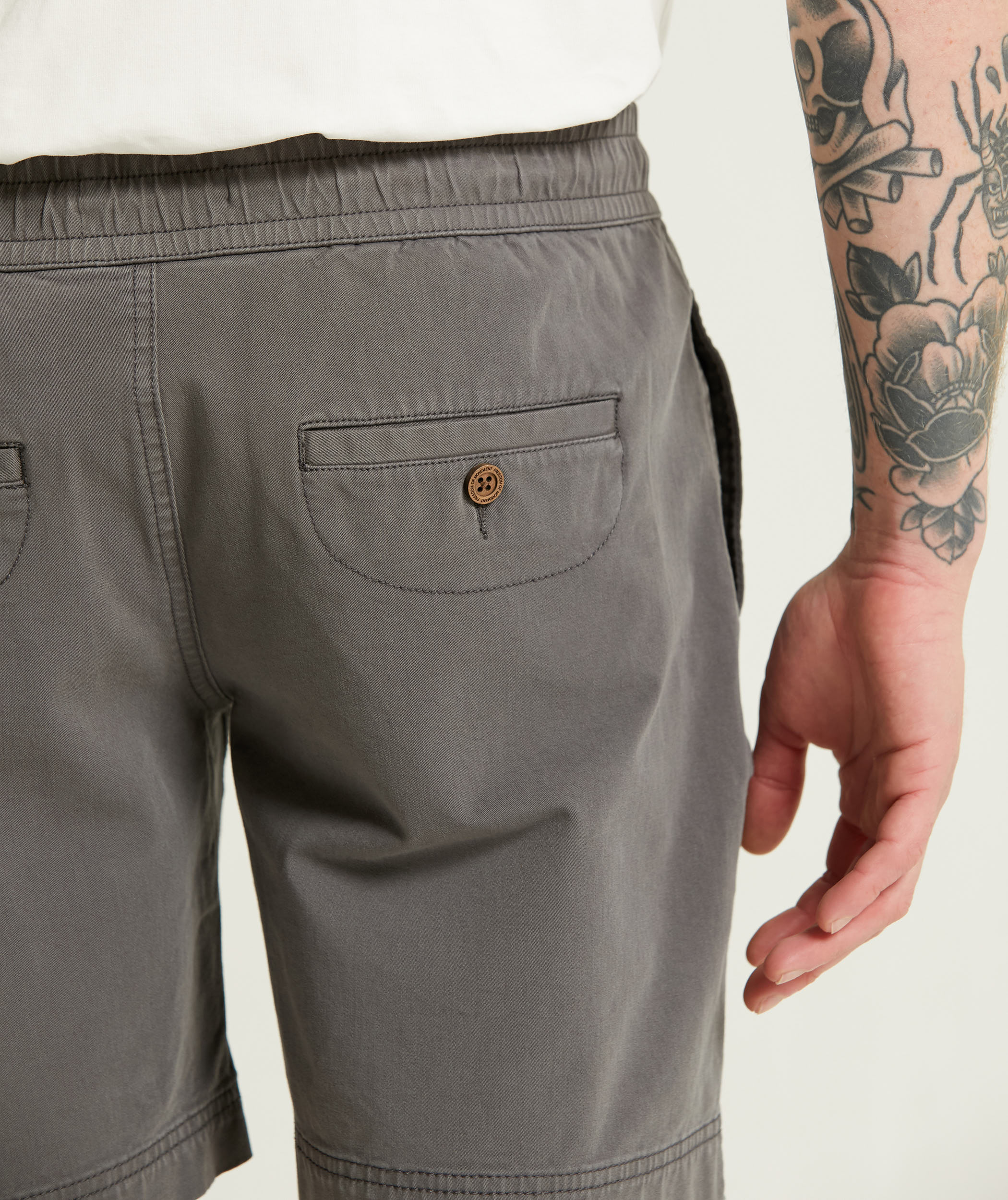 Mens Cotton Drawcord Shorts - Charcoal