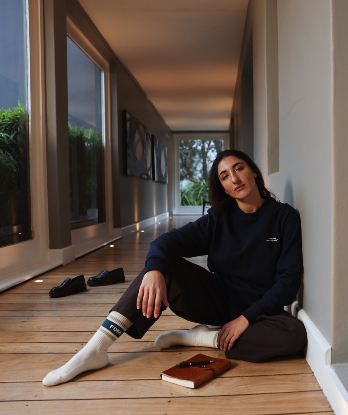 Ladies Crew Neck Sweat - Navy
