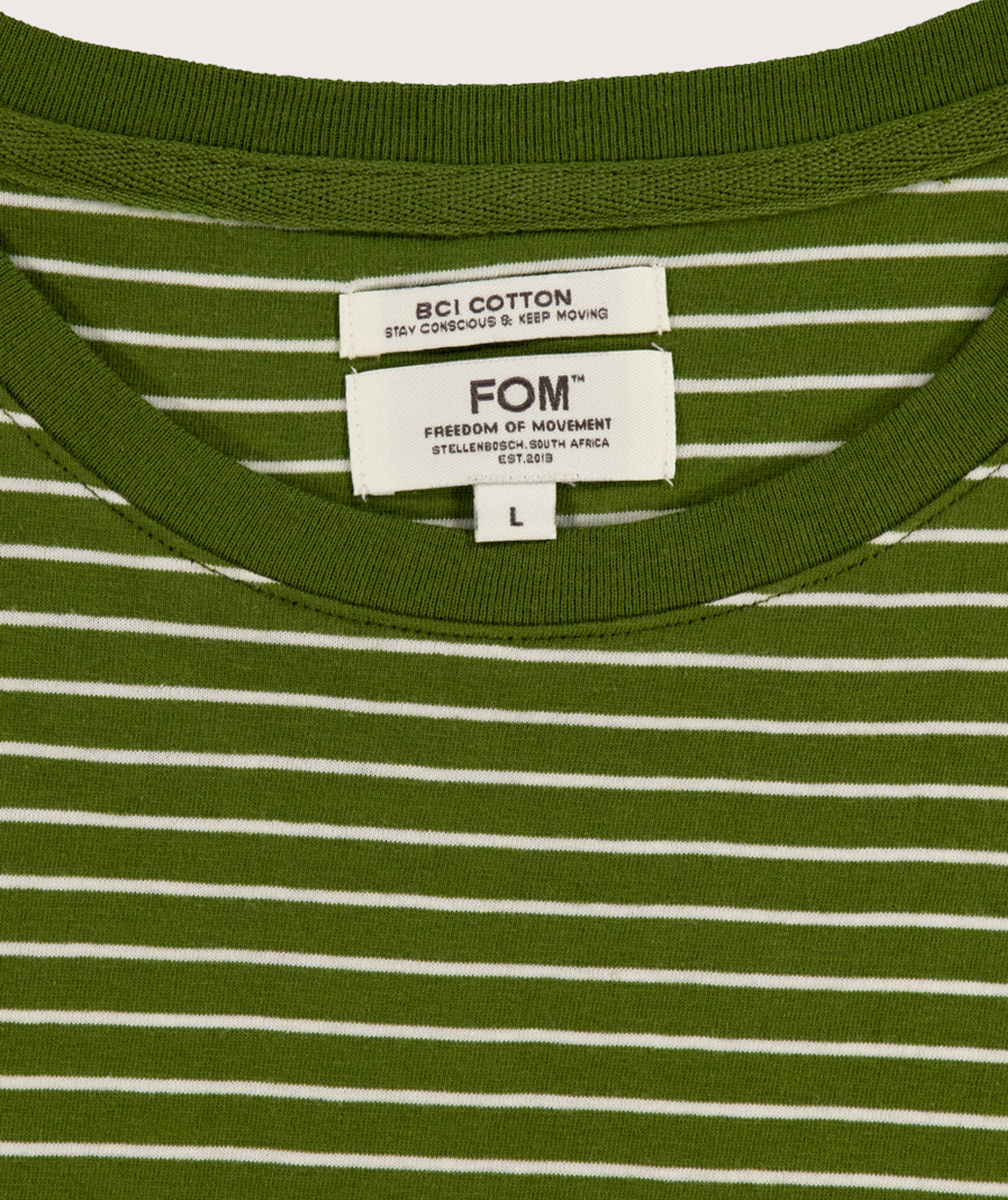 Mens Standard Cotton Stripe Tee -  Treetop Stripe