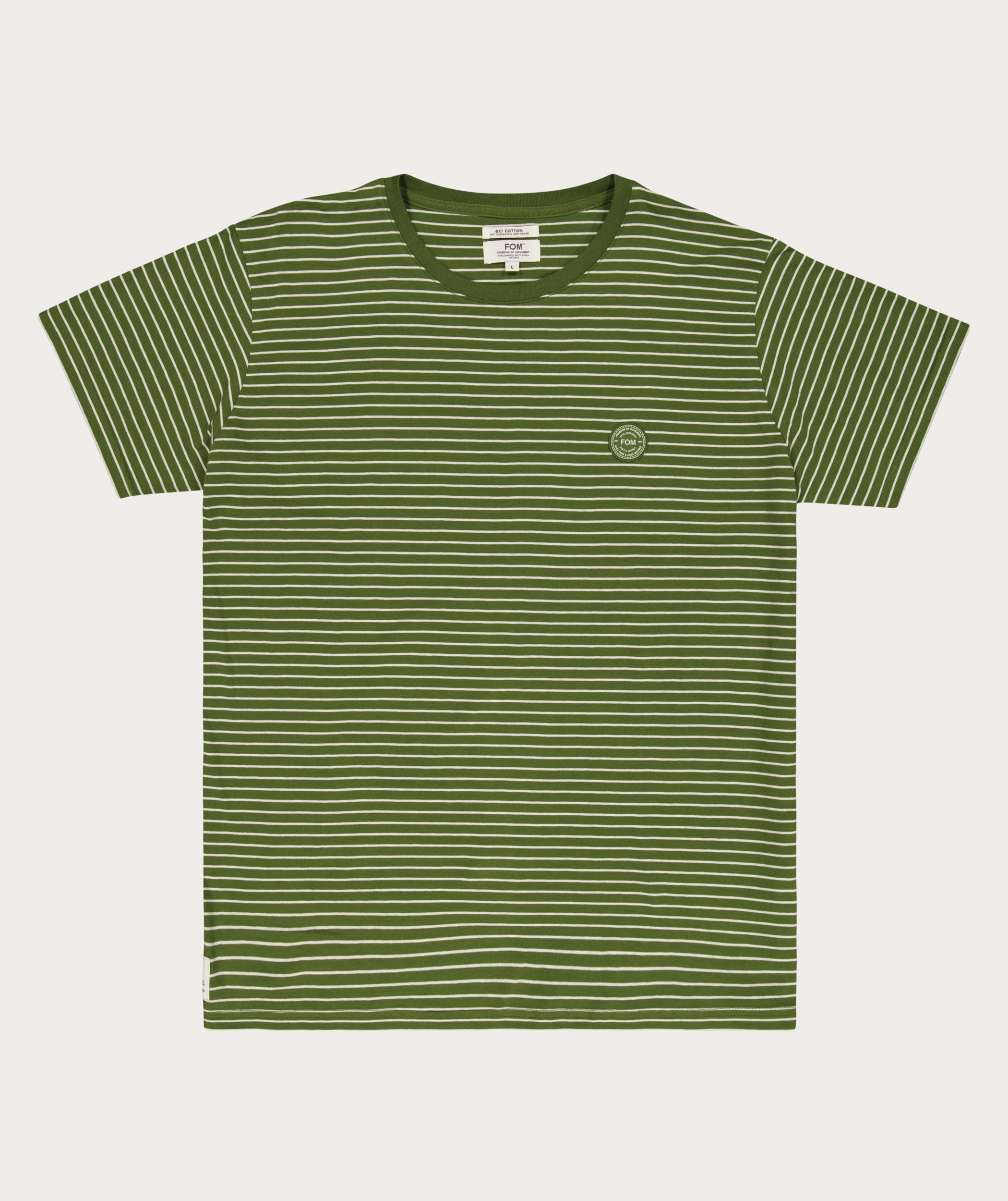 Mens Standard Cotton Stripe Tee -  Treetop Stripe