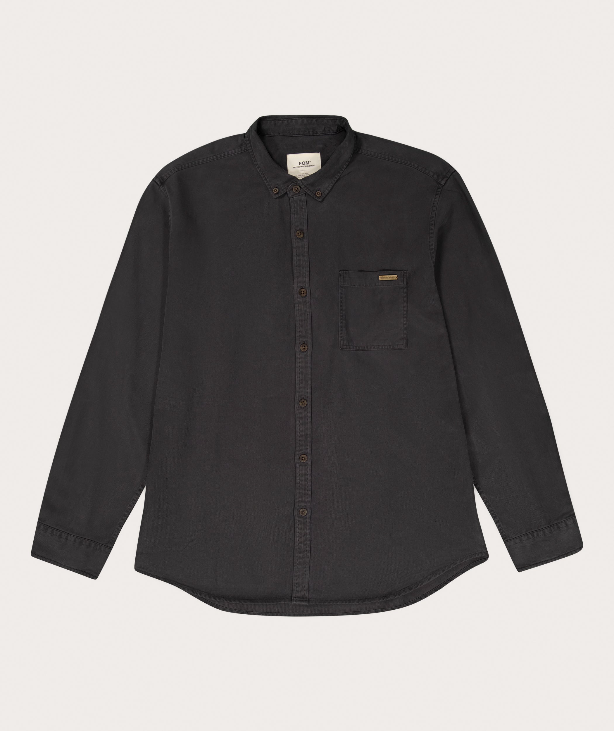 Mens Tencel Long Sleeve Shirt - Charcoal