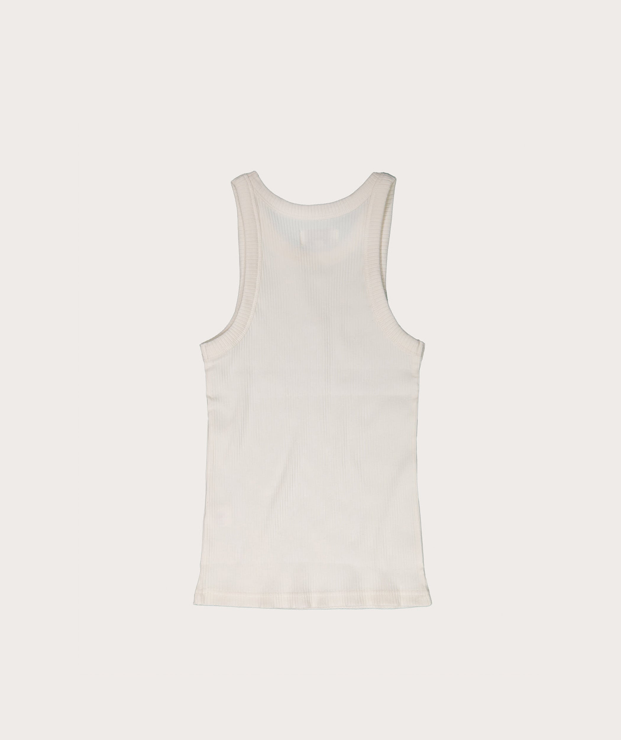 Ladies Ribbed Tank Top - White