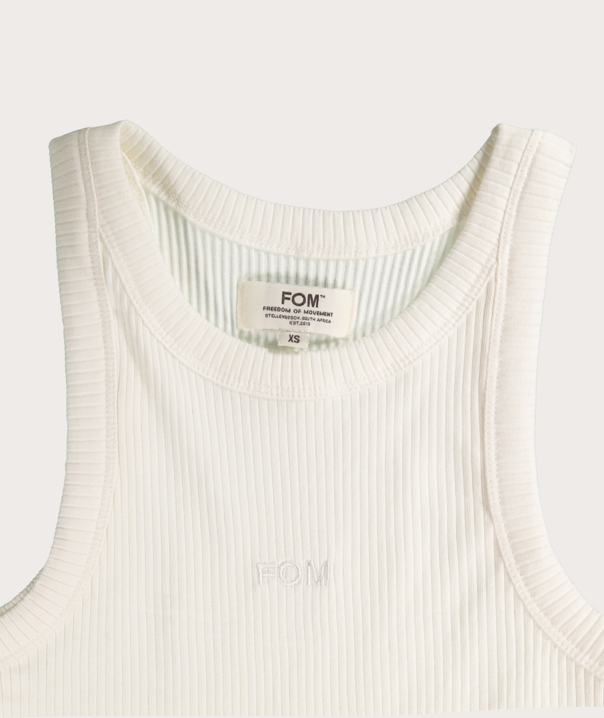 Ladies Ribbed Tank Top - White