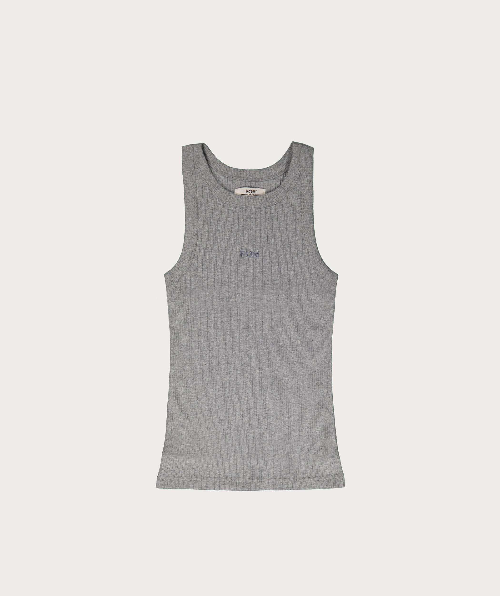 Ladies Ribbed Tank Top - Grey Melange