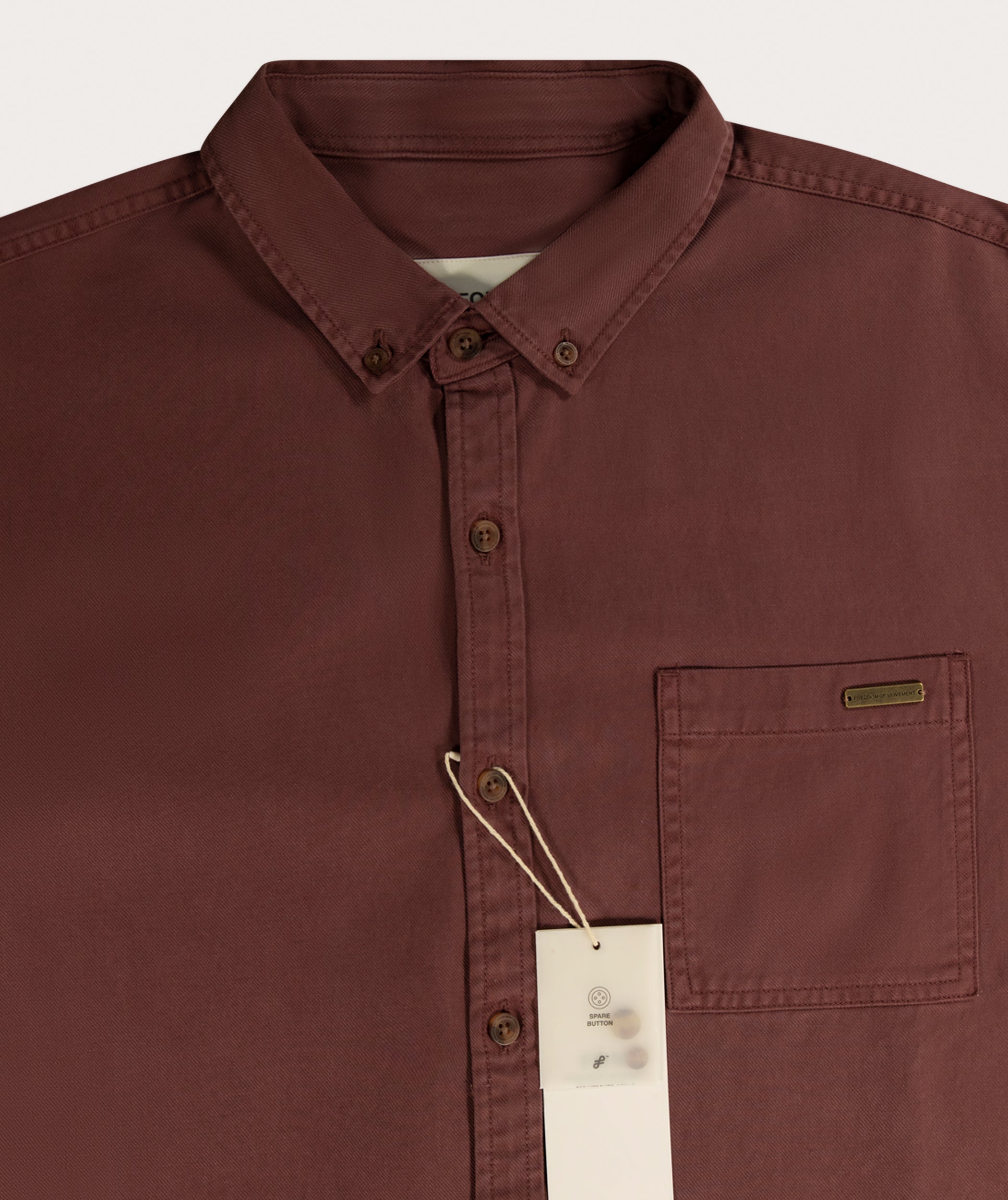 Mens Tencel Long Sleeve Shirt - Burgundy