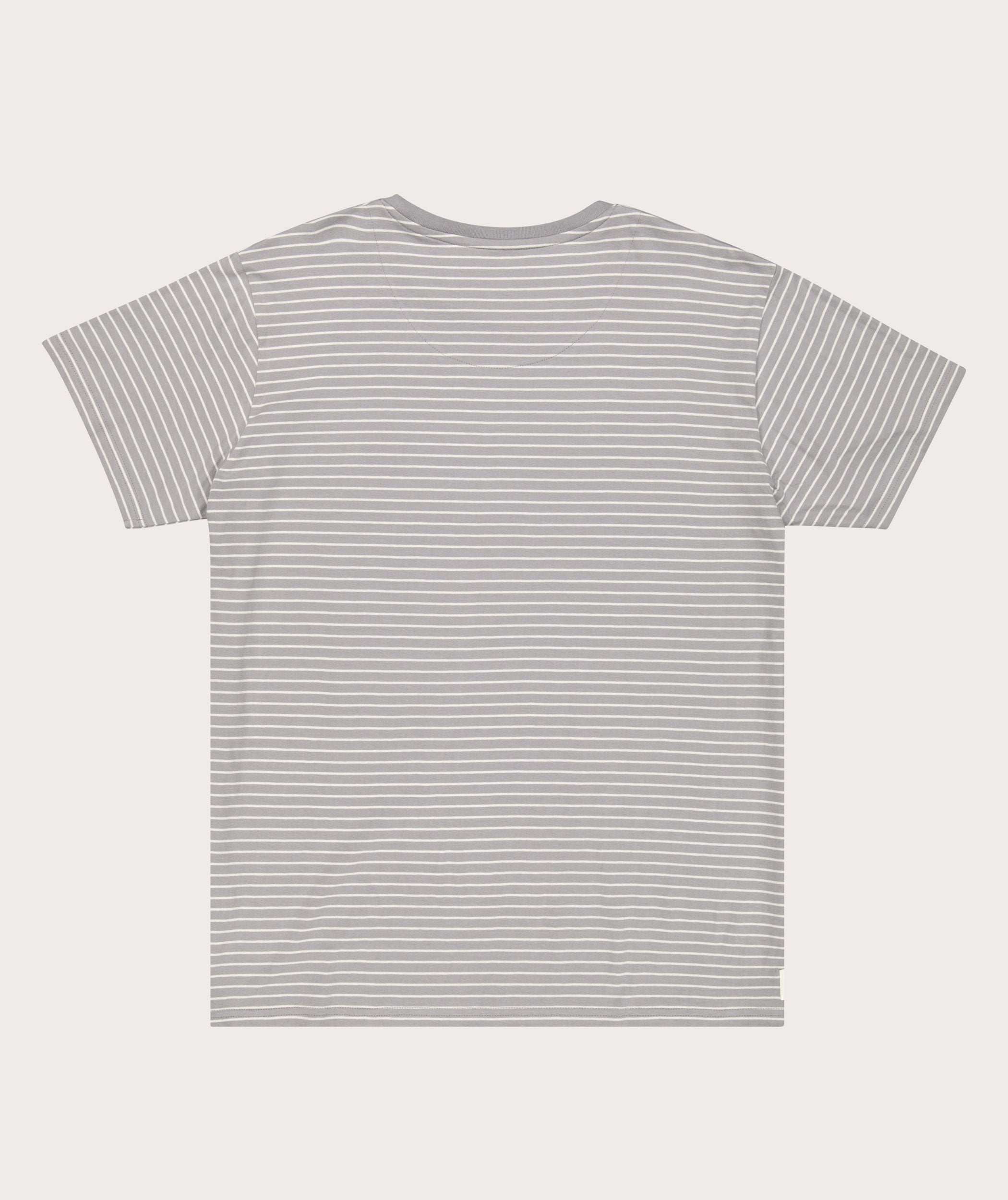 Mens Standard Cotton Stripe Tee - Cement Stripe