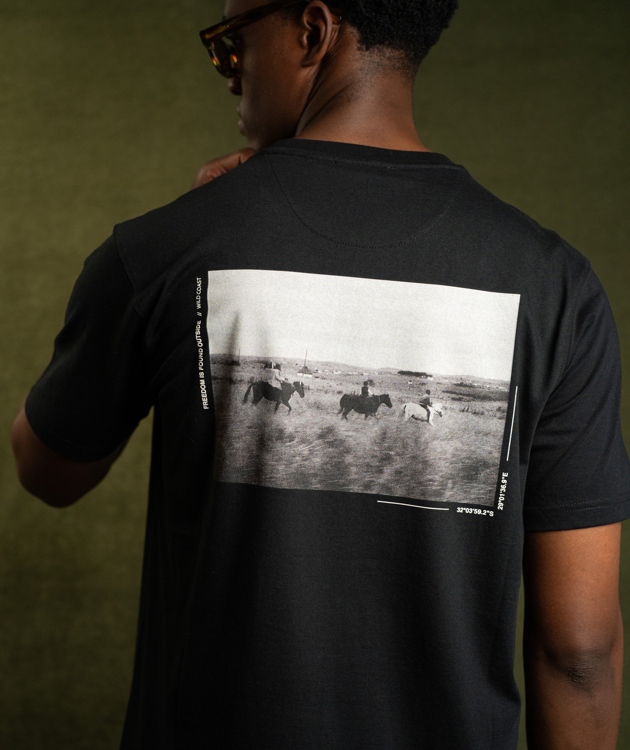 Mens Wild Coast Graphic Tee - Black
