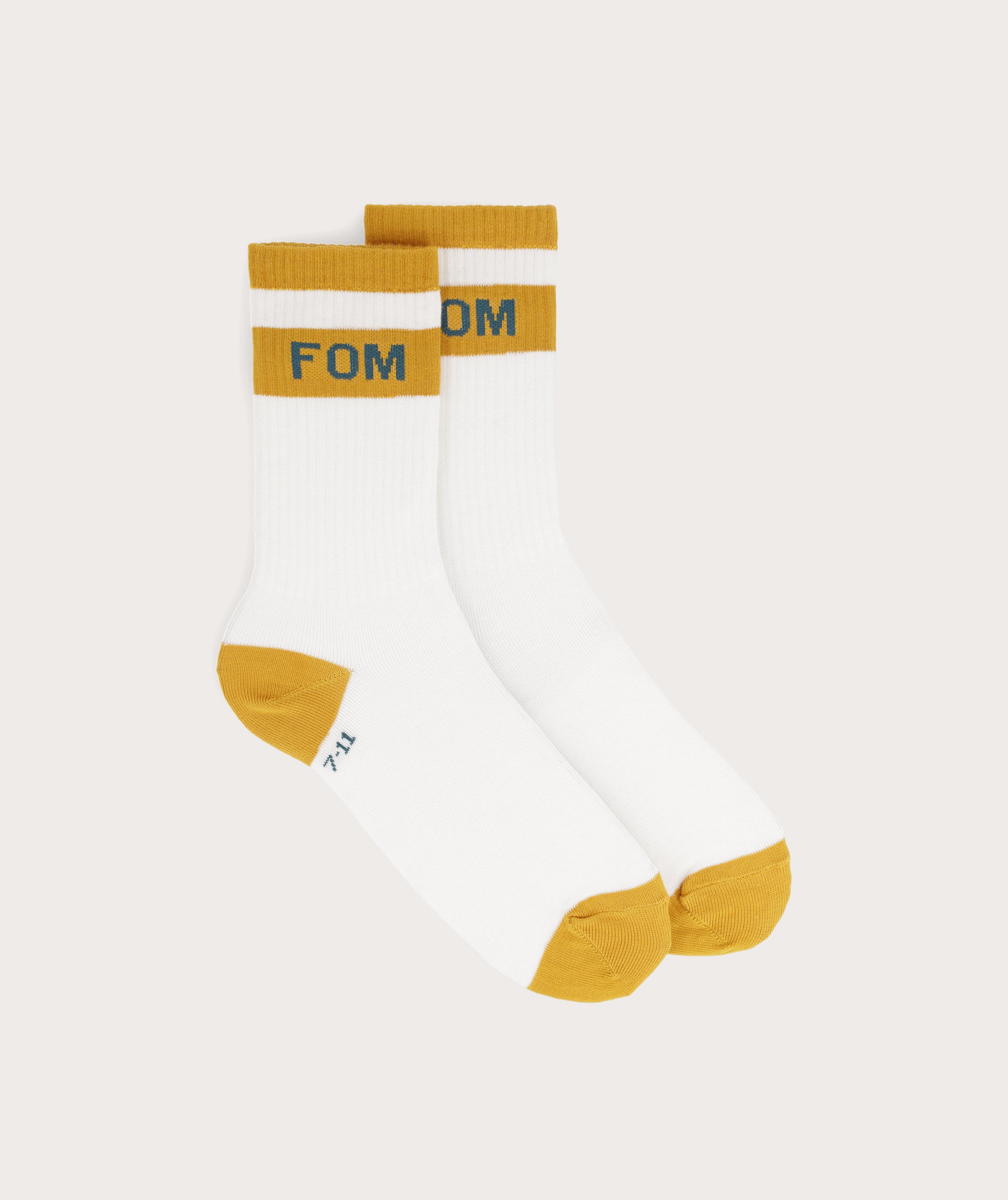 Socks FOM Crew - Cream & Mustard (Size 7-11)