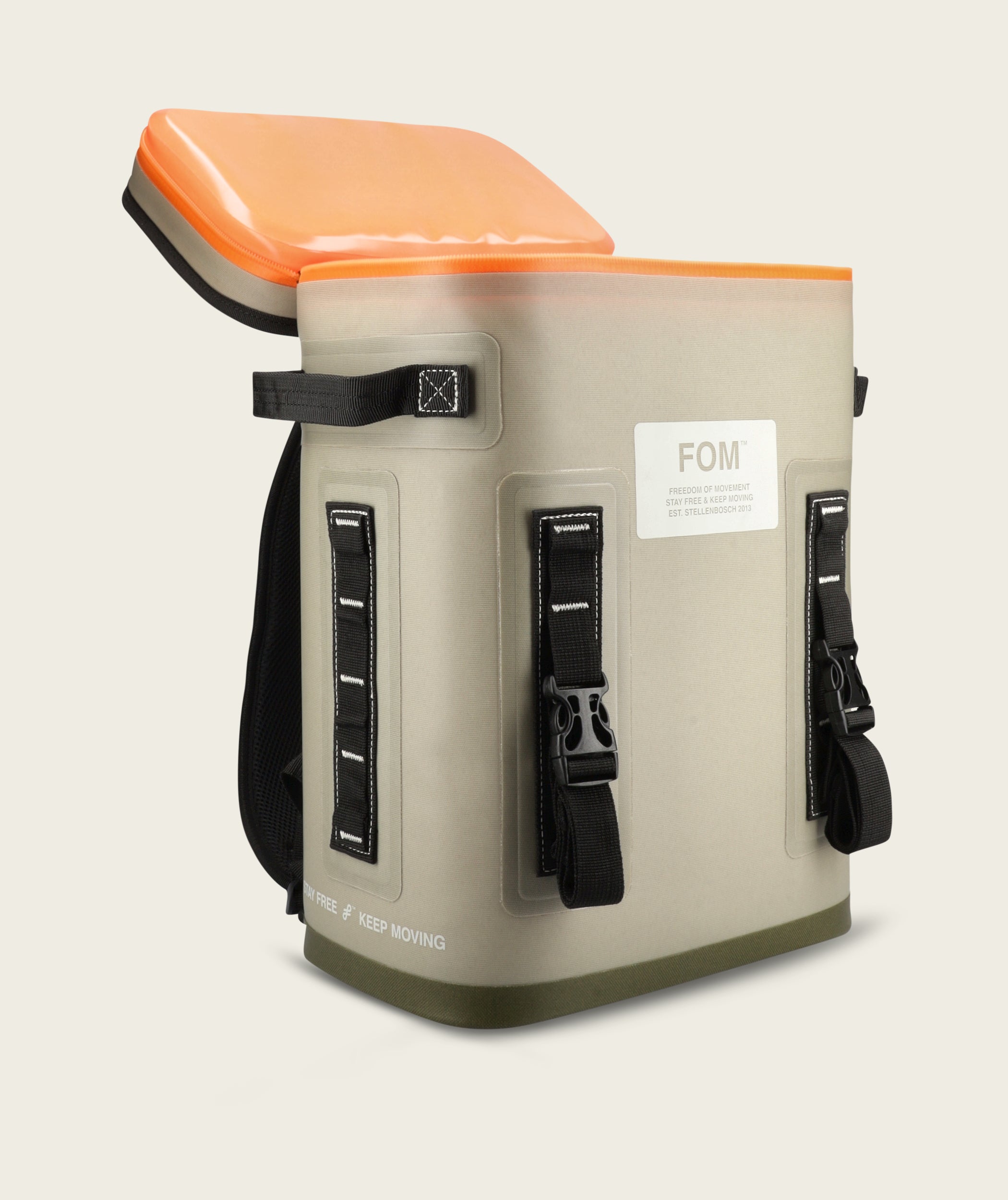 Venture Backpack Cooler in Cool Moss, detail view
