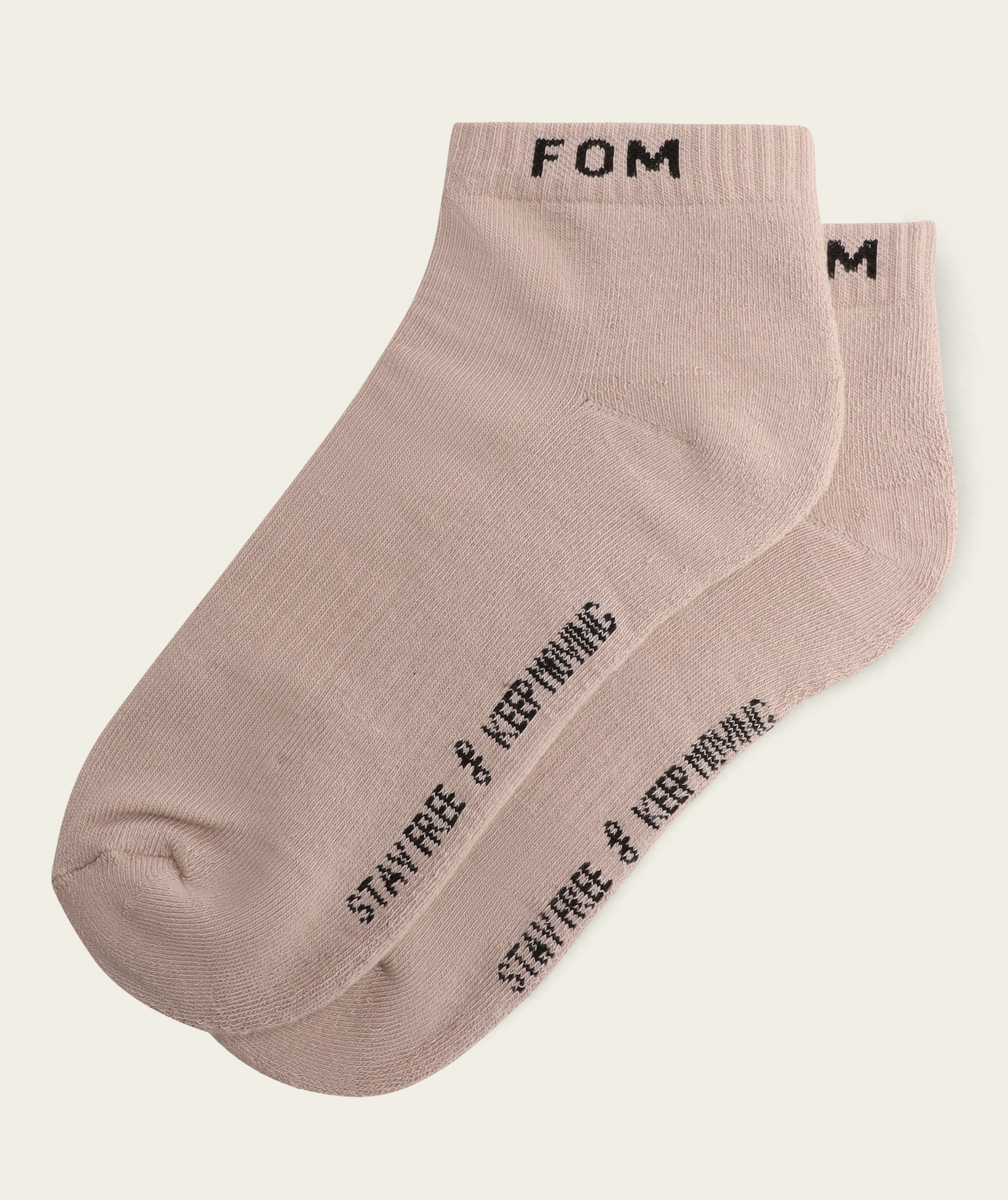 Socks Ankle Twin Pack - Stone + Black FOM (Size 8-12)