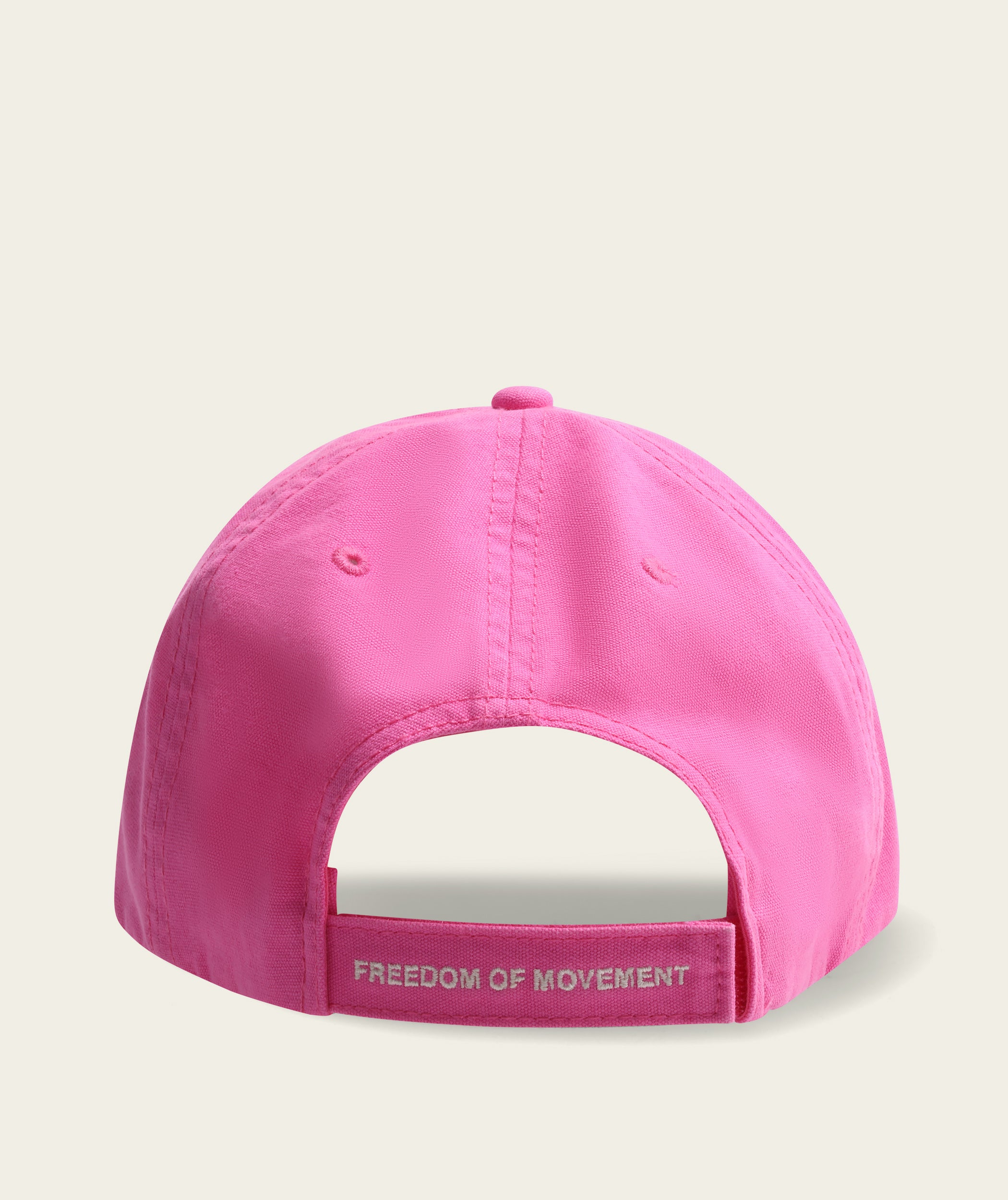 6 Panel Cotton Canvas Cap - Washed Pink