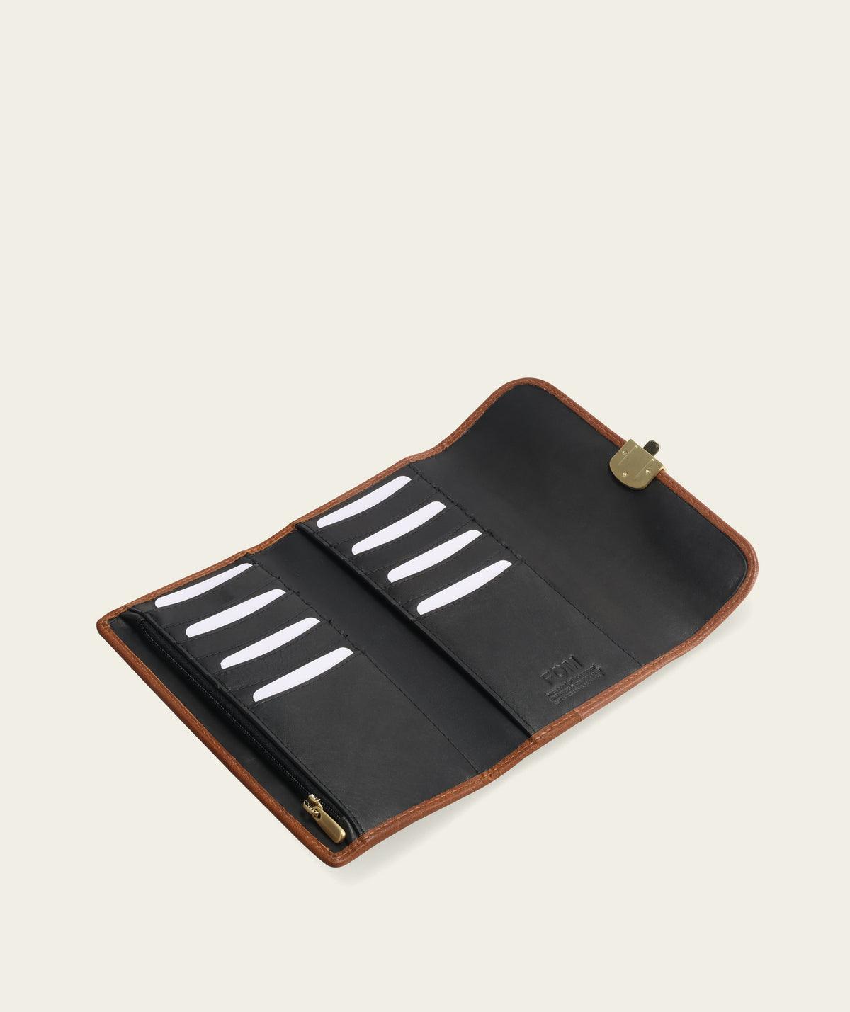 Ladies Clasp Wallet - Suede Green/ Brown