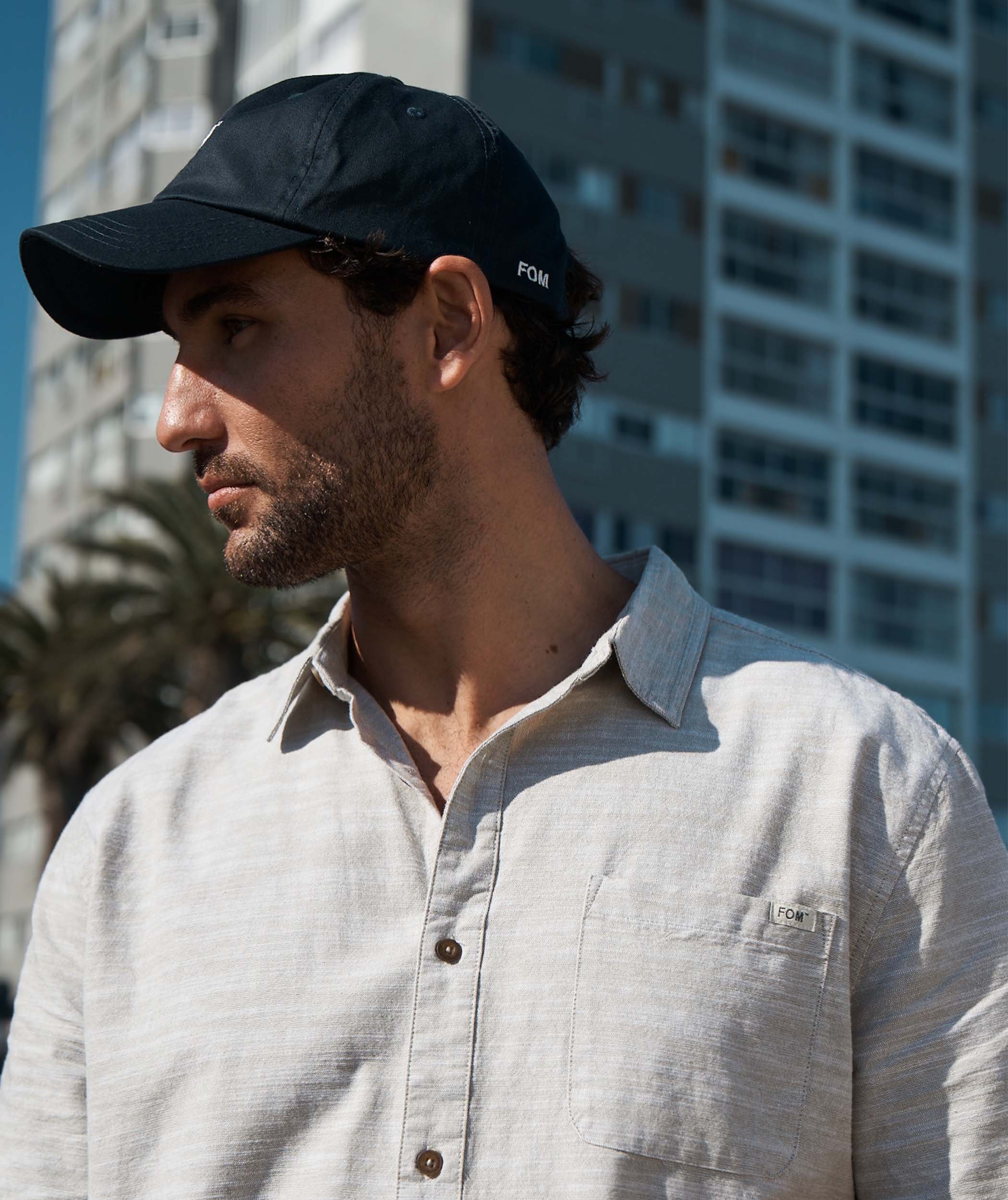 Mens Oxford Long Sleeve Shirt Biscotti Melange