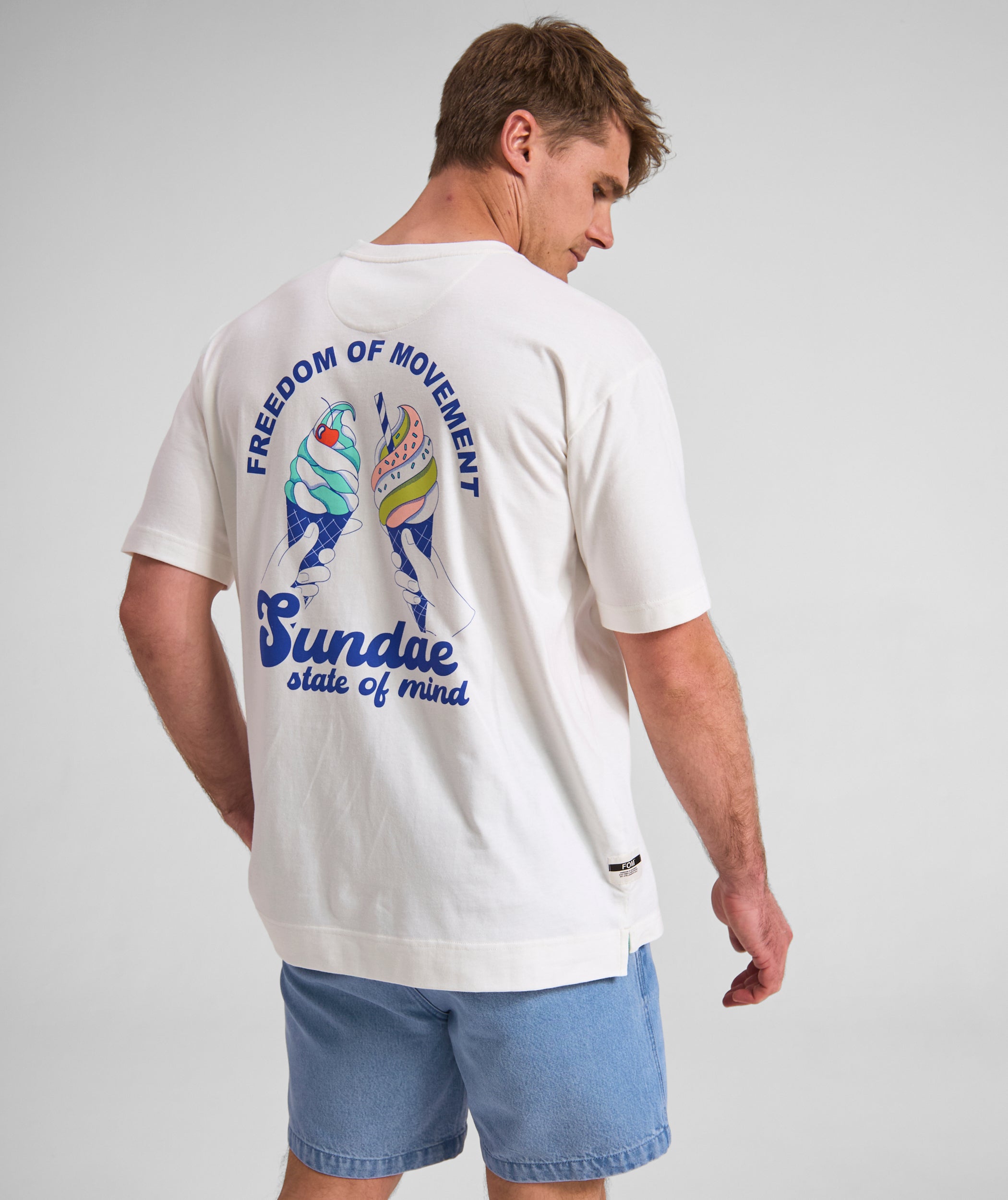 Mens Ice Cream Graphic Tee - Ivory